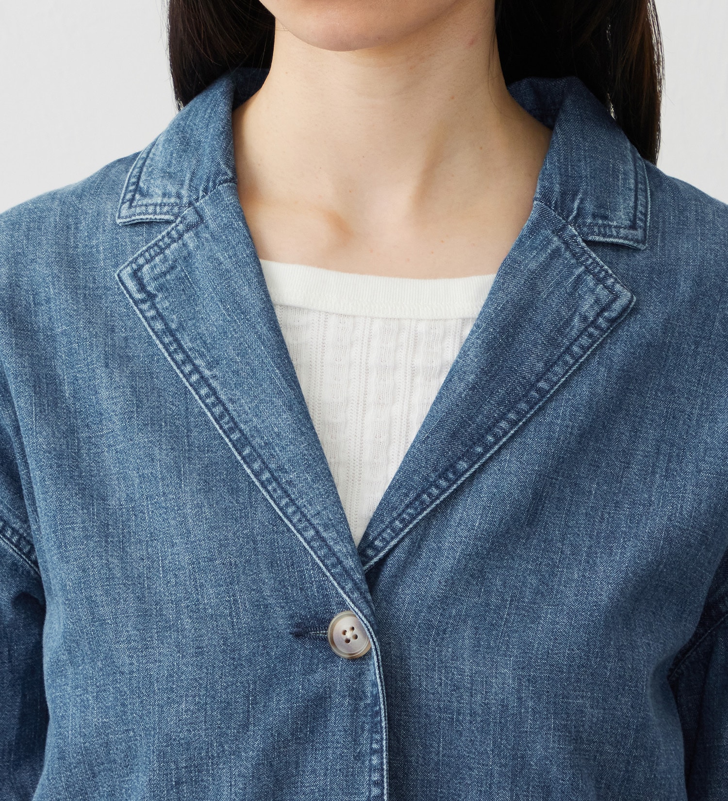 EDWIN(エドウイン)の【試着対象】デニムシャツコート|ジャケット/アウター/コート/レディース|中色ブルー