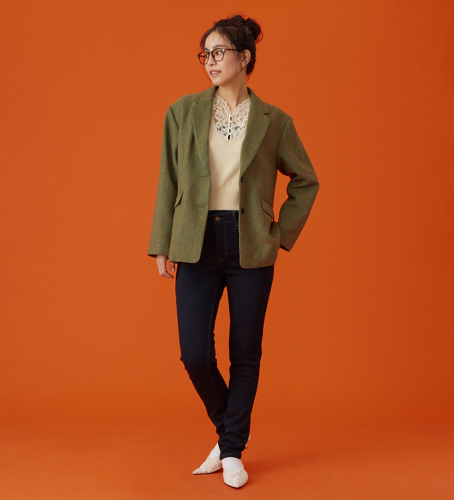 EDWIN(エドウイン)のEDWIN LADIES テイラードジャケット|ジャケット/アウター/テーラードジャケット/レディース|グリーン系その他