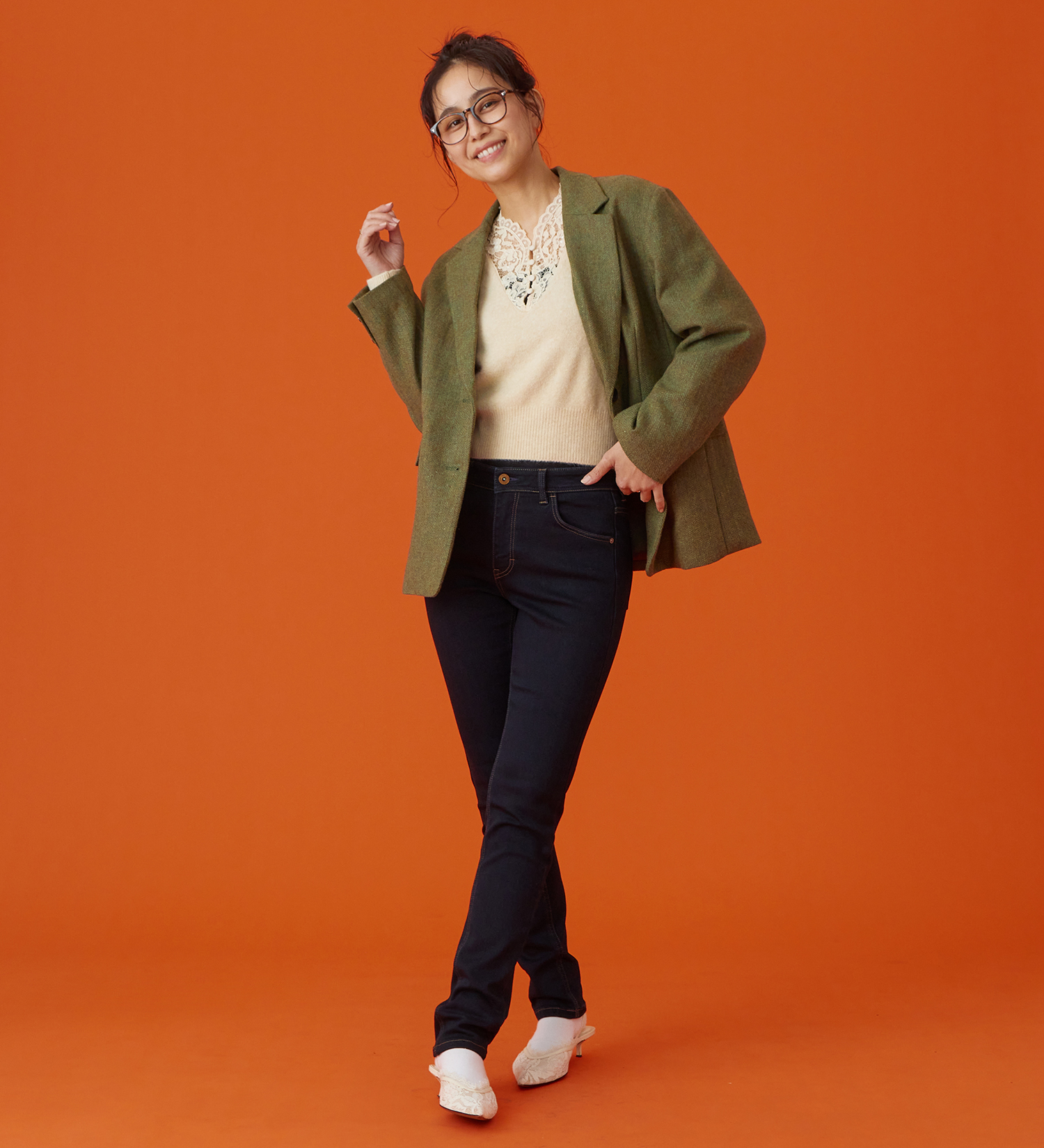 EDWIN(エドウイン)のEDWIN LADIES テイラードジャケット|ジャケット/アウター/テーラードジャケット/レディース|グリーン系その他