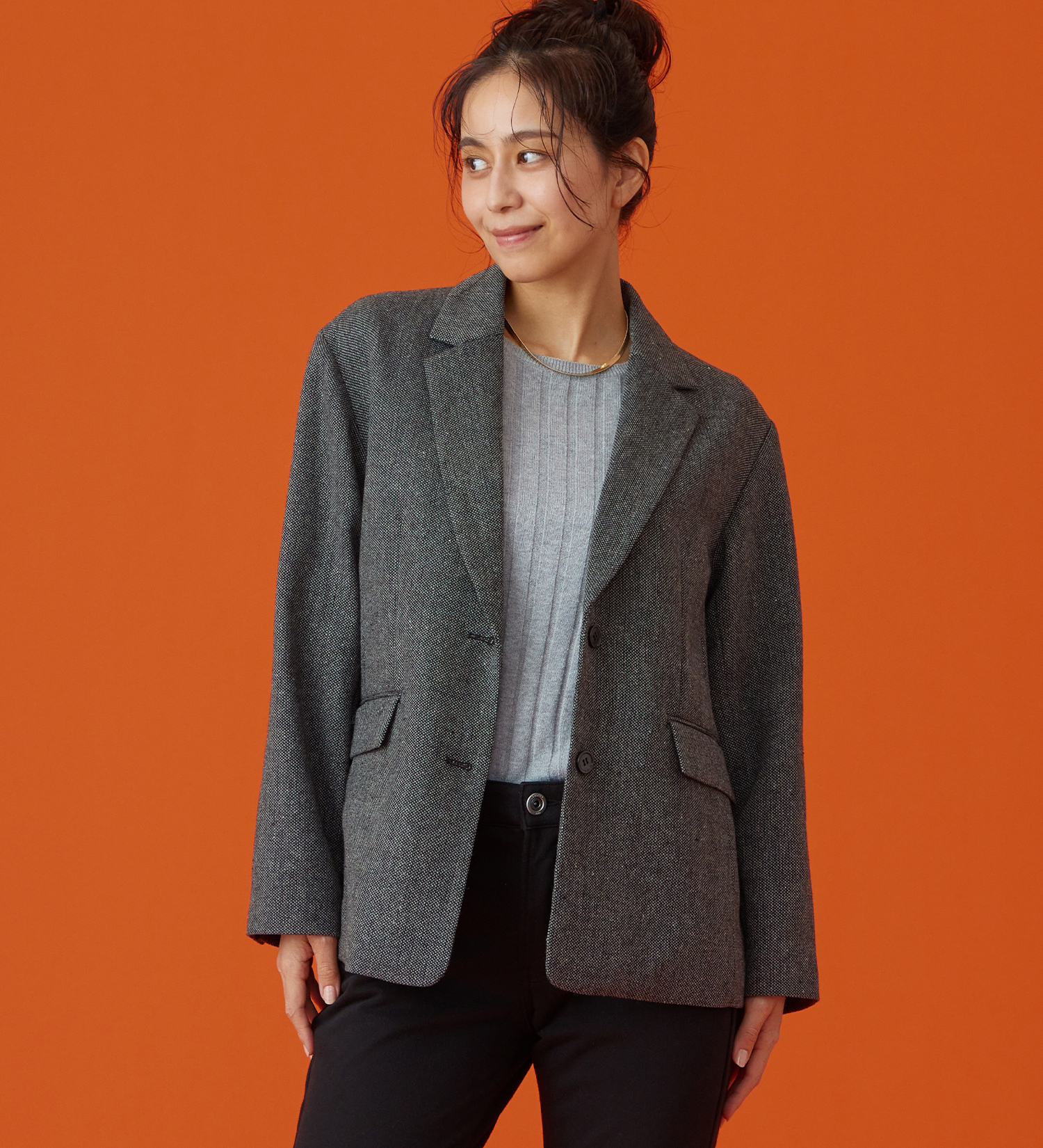 EDWIN(エドウイン)のEDWIN LADIES テイラードジャケット|ジャケット/アウター/テーラードジャケット/レディース|グレー系その他