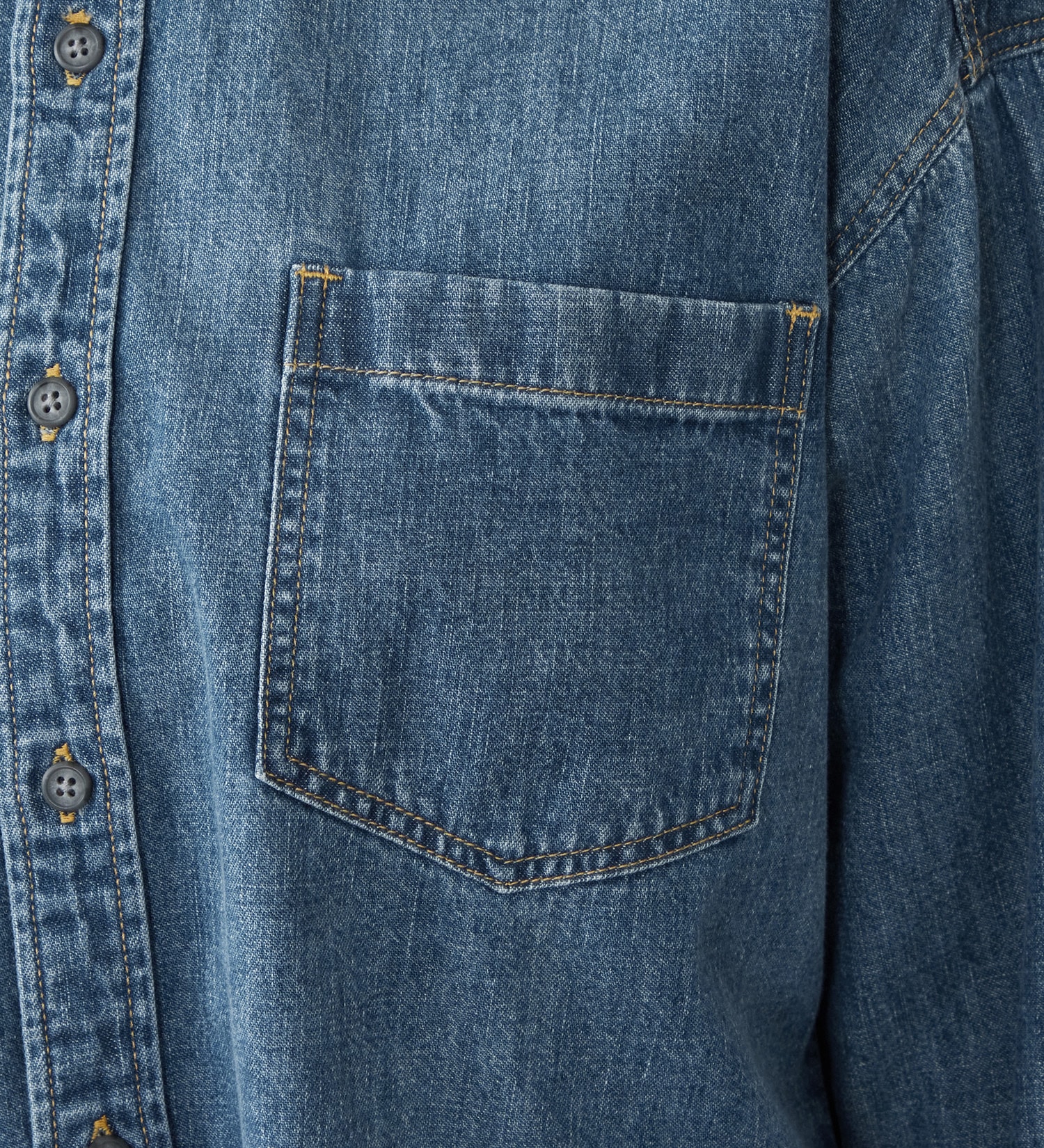 EDWIN(エドウイン)のビッグシルエット デニムシャツ|トップス/シャツ/ブラウス/レディース|中色ブルー