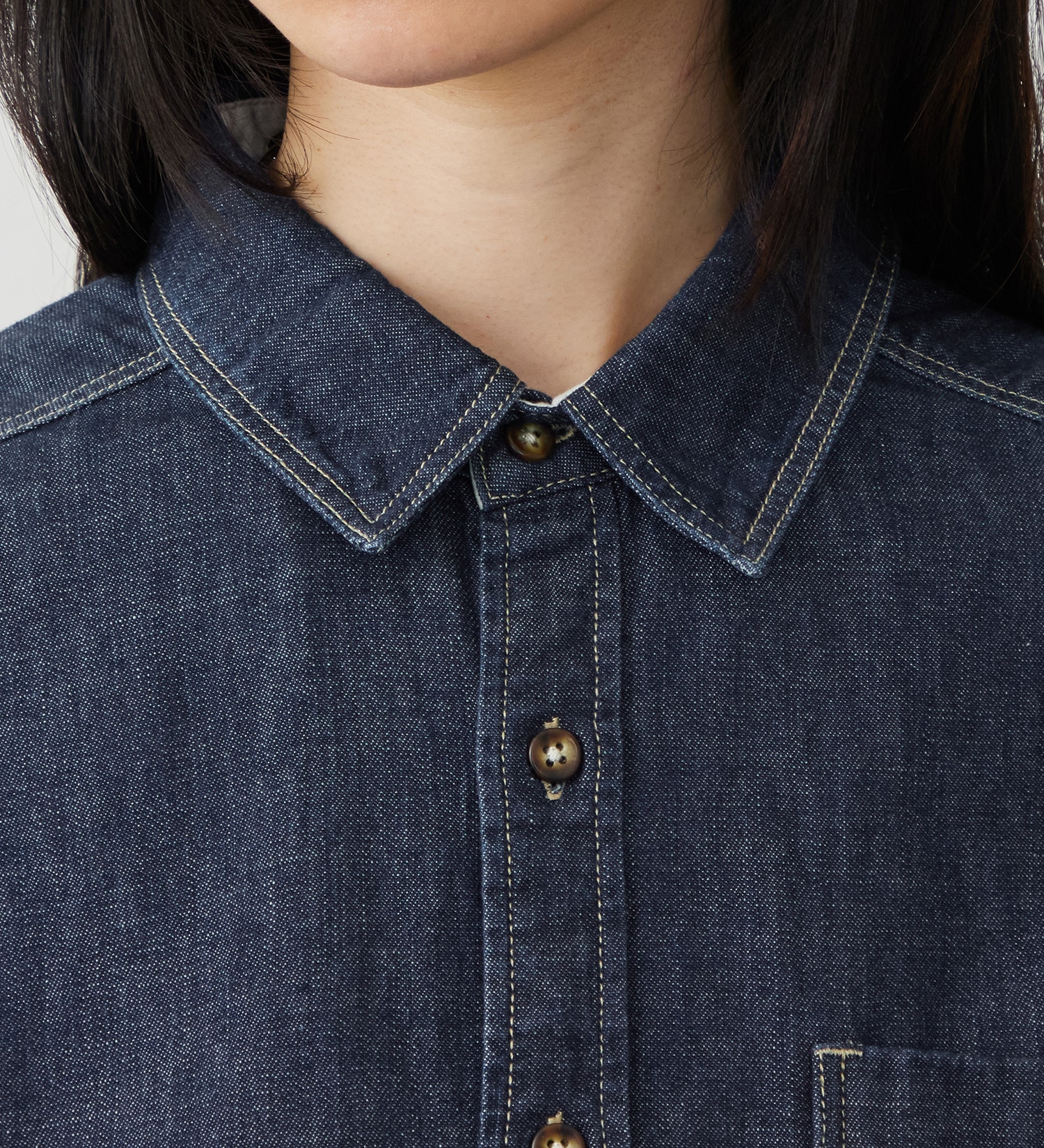 EDWIN(エドウイン)のビッグシルエット デニムシャツ|トップス/シャツ/ブラウス/レディース|濃色ブルー