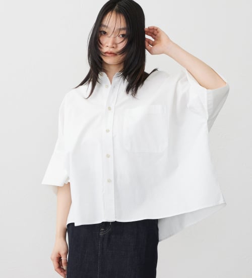 EDWIN(エドウイン)のEDWIN LADIES ルーズシルエット 半袖シャツ|トップス/シャツ/ブラウス/レディース|ホワイト
