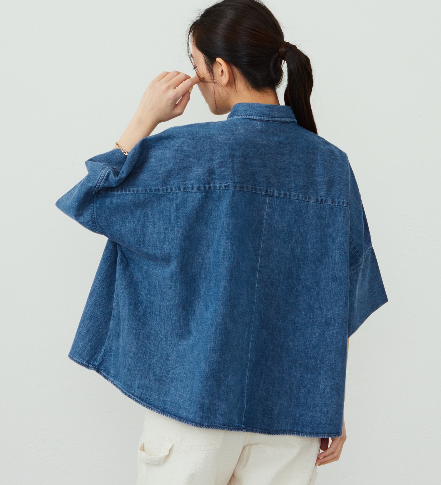 EDWIN(エドウイン)のEDWIN LADIES ルーズシルエット 半袖シャツ|トップス/シャツ/ブラウス/レディース|中色ブルー