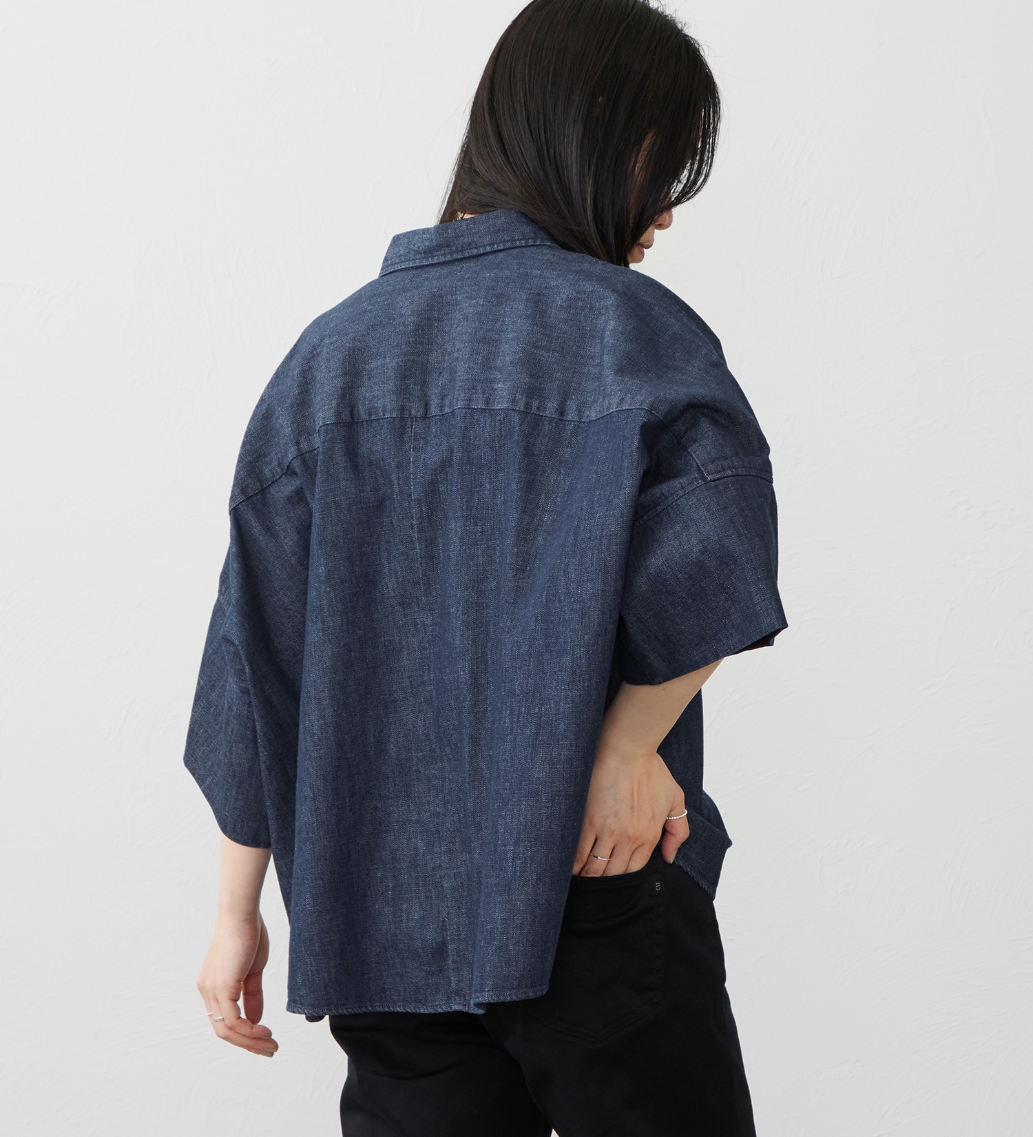 EDWIN(エドウイン)のEDWIN LADIES ルーズシルエット 半袖シャツ|トップス/シャツ/ブラウス/レディース|濃色ブルー