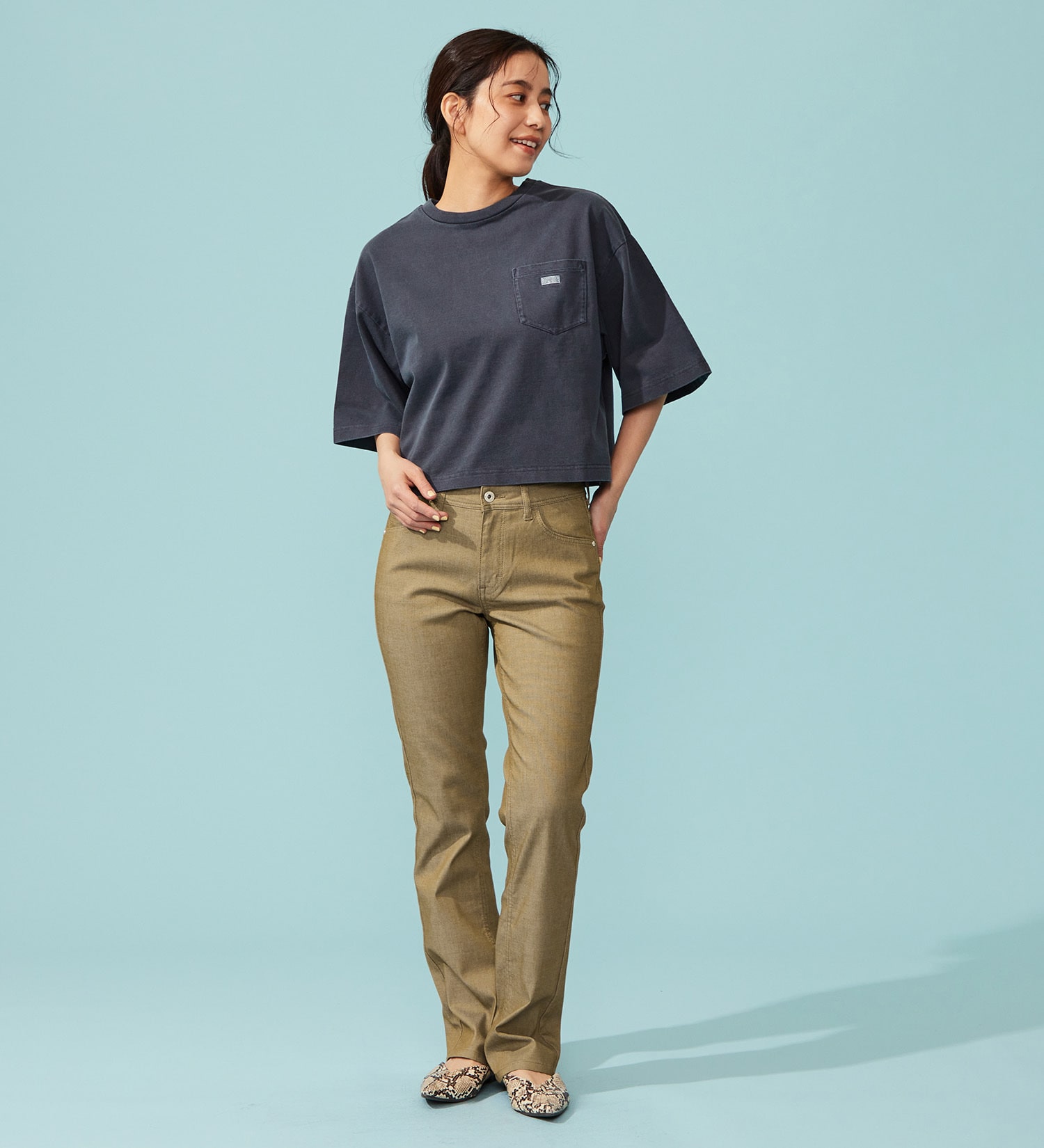 EDWIN(エドウイン)のEDWIN LADIES ロゴポケットTシャツ 半袖|トップス/Tシャツ/カットソー/レディース|ネイビー