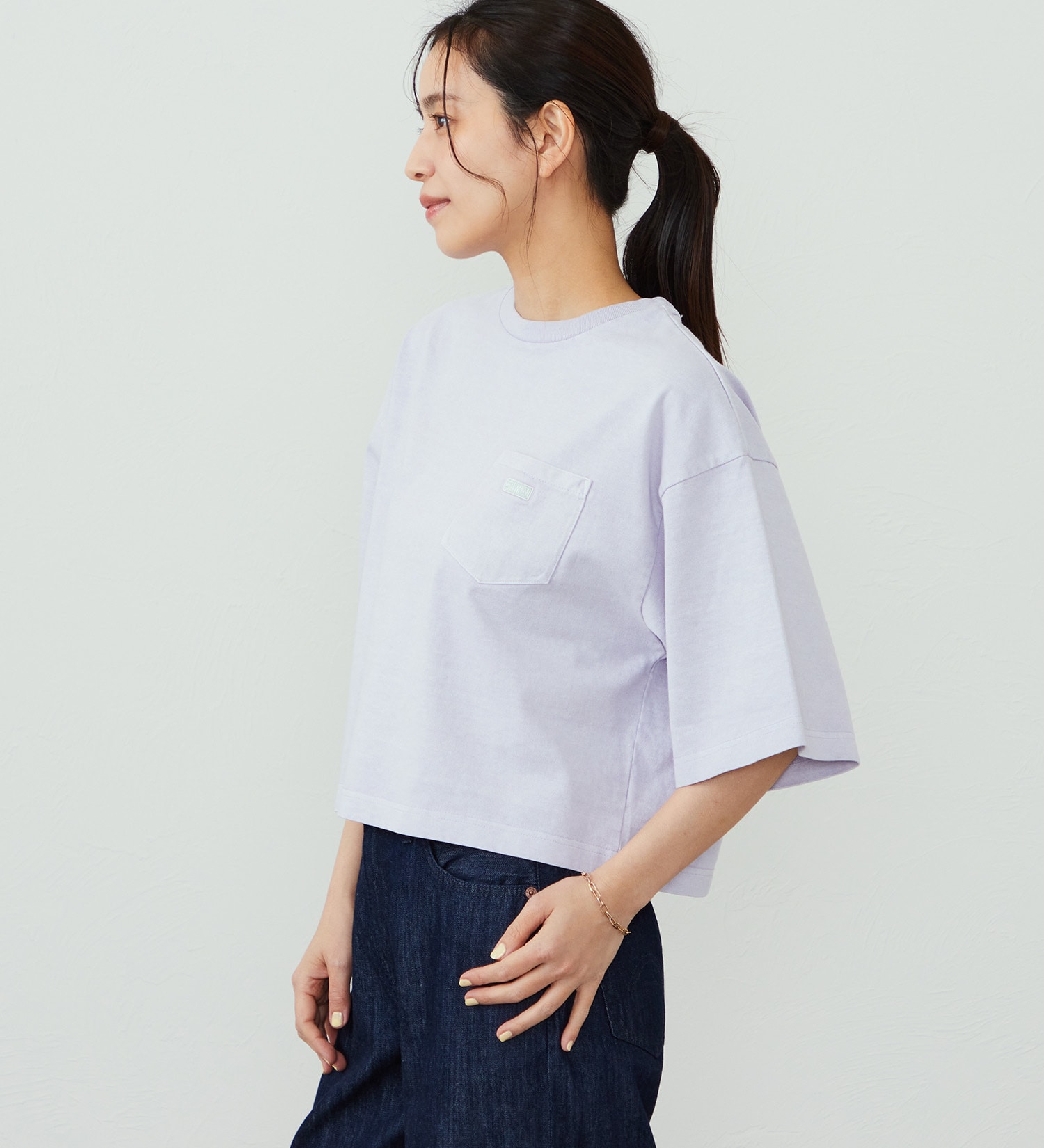 EDWIN(エドウイン)のEDWIN LADIES ロゴポケットTシャツ 半袖|トップス/Tシャツ/カットソー/レディース|ライトパープル