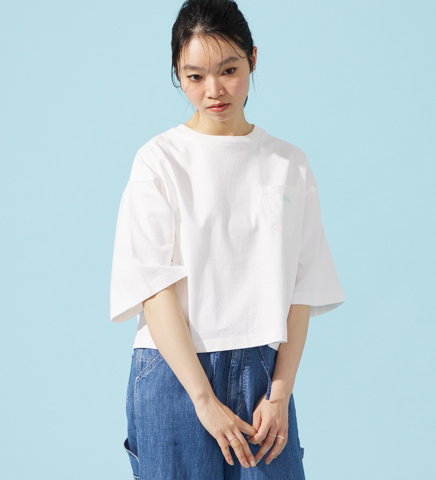 EDWIN(エドウイン)のEDWIN LADIES ロゴポケットTシャツ 半袖|トップス/Tシャツ/カットソー/レディース|ホワイト