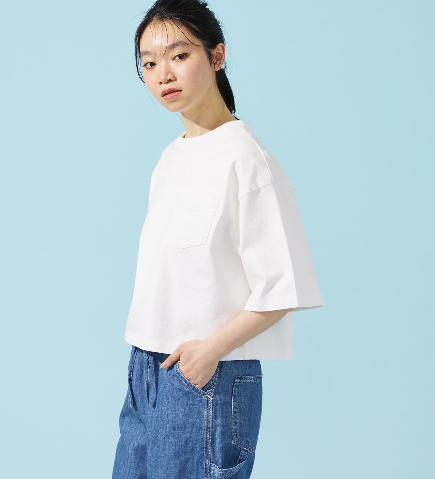 EDWIN(エドウイン)のEDWIN LADIES ロゴポケットTシャツ 半袖|トップス/Tシャツ/カットソー/レディース|ホワイト