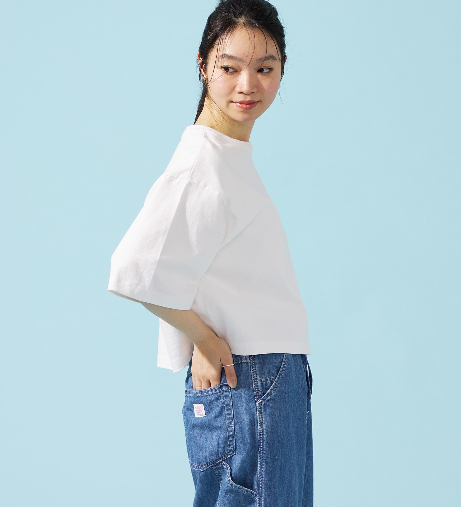 EDWIN(エドウイン)のEDWIN LADIES ロゴポケットTシャツ 半袖|トップス/Tシャツ/カットソー/レディース|ホワイト