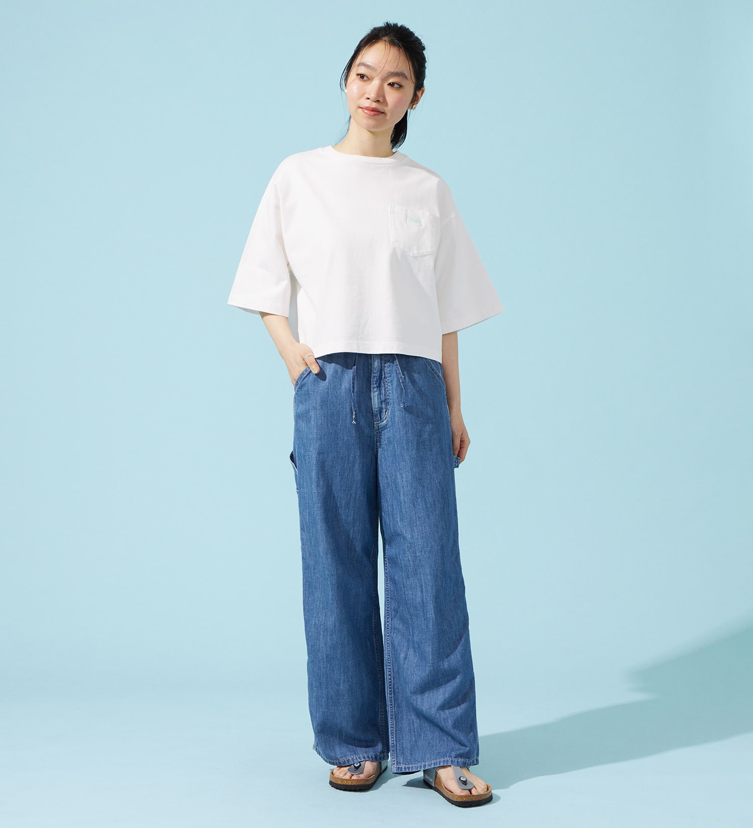 EDWIN(エドウイン)のEDWIN LADIES ロゴポケットTシャツ 半袖|トップス/Tシャツ/カットソー/レディース|ホワイト