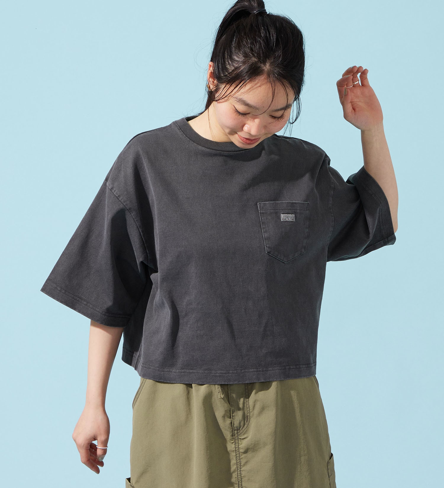 EDWIN(エドウイン)のEDWIN LADIES ロゴポケットTシャツ 半袖|トップス/Tシャツ/カットソー/レディース|ブラック