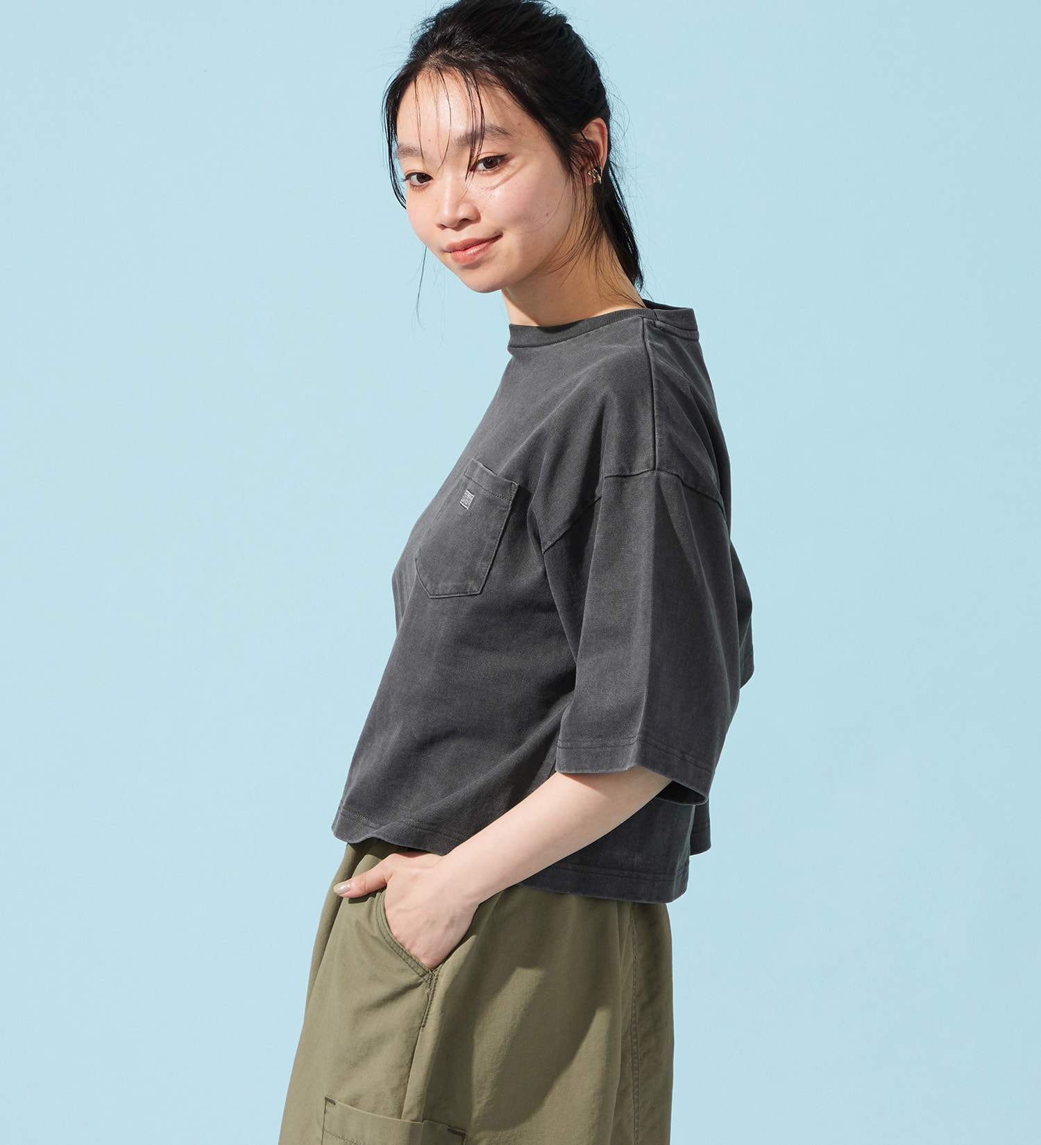 EDWIN(エドウイン)のEDWIN LADIES ロゴポケットTシャツ 半袖|トップス/Tシャツ/カットソー/レディース|ブラック