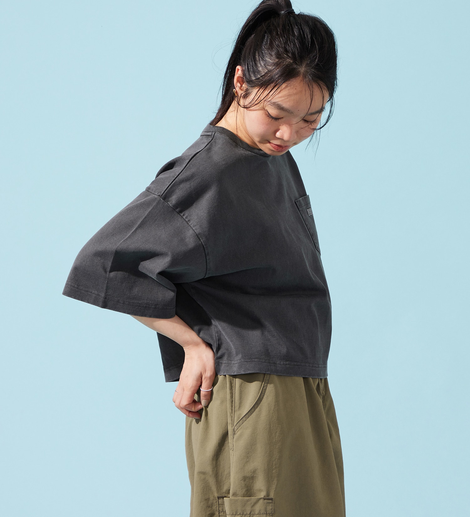 EDWIN(エドウイン)のEDWIN LADIES ロゴポケットTシャツ 半袖|トップス/Tシャツ/カットソー/レディース|ブラック