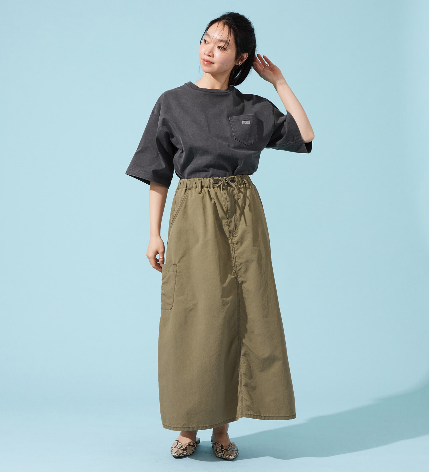 EDWIN(エドウイン)のEDWIN LADIES ロゴポケットTシャツ 半袖|トップス/Tシャツ/カットソー/レディース|ブラック