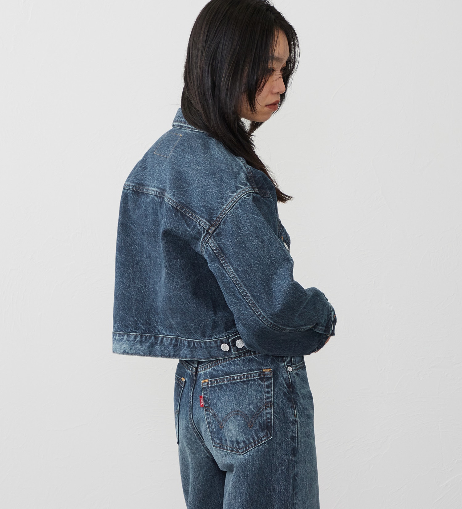 EDWIN(エドウイン)の【試着対象】503 ショートデニムジャケット Gジャン|ジャケット/アウター/デニムジャケット/レディース|濃色ブルー