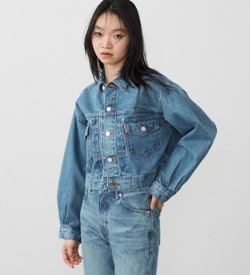 EDWIN(エドウイン)の【試着対象】503 ショートデニムジャケット Gジャン|ジャケット/アウター/デニムジャケット/レディース|淡色ブルー