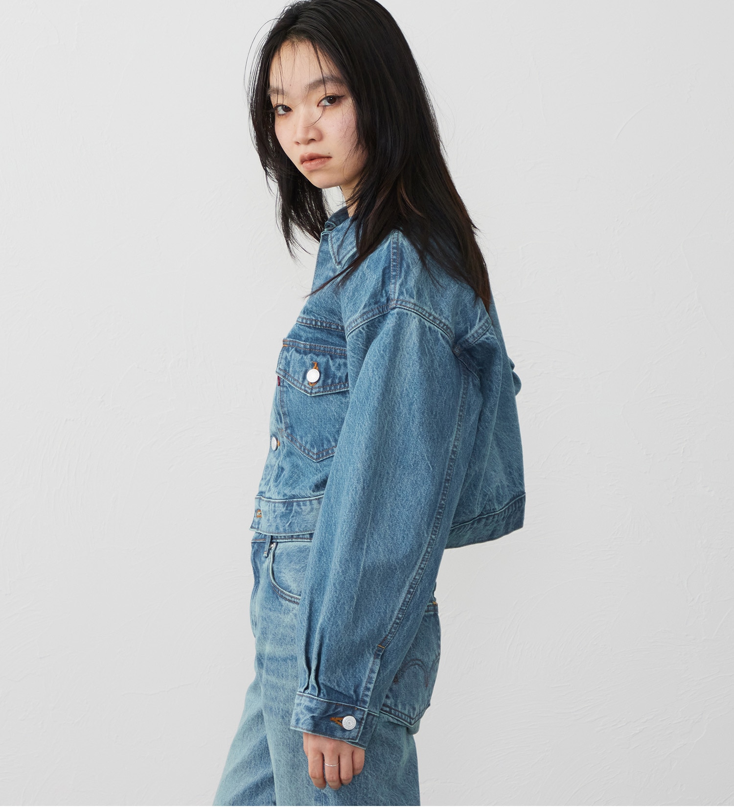 EDWIN(エドウイン)の【試着対象】503 ショートデニムジャケット Gジャン|ジャケット/アウター/デニムジャケット/レディース|淡色ブルー