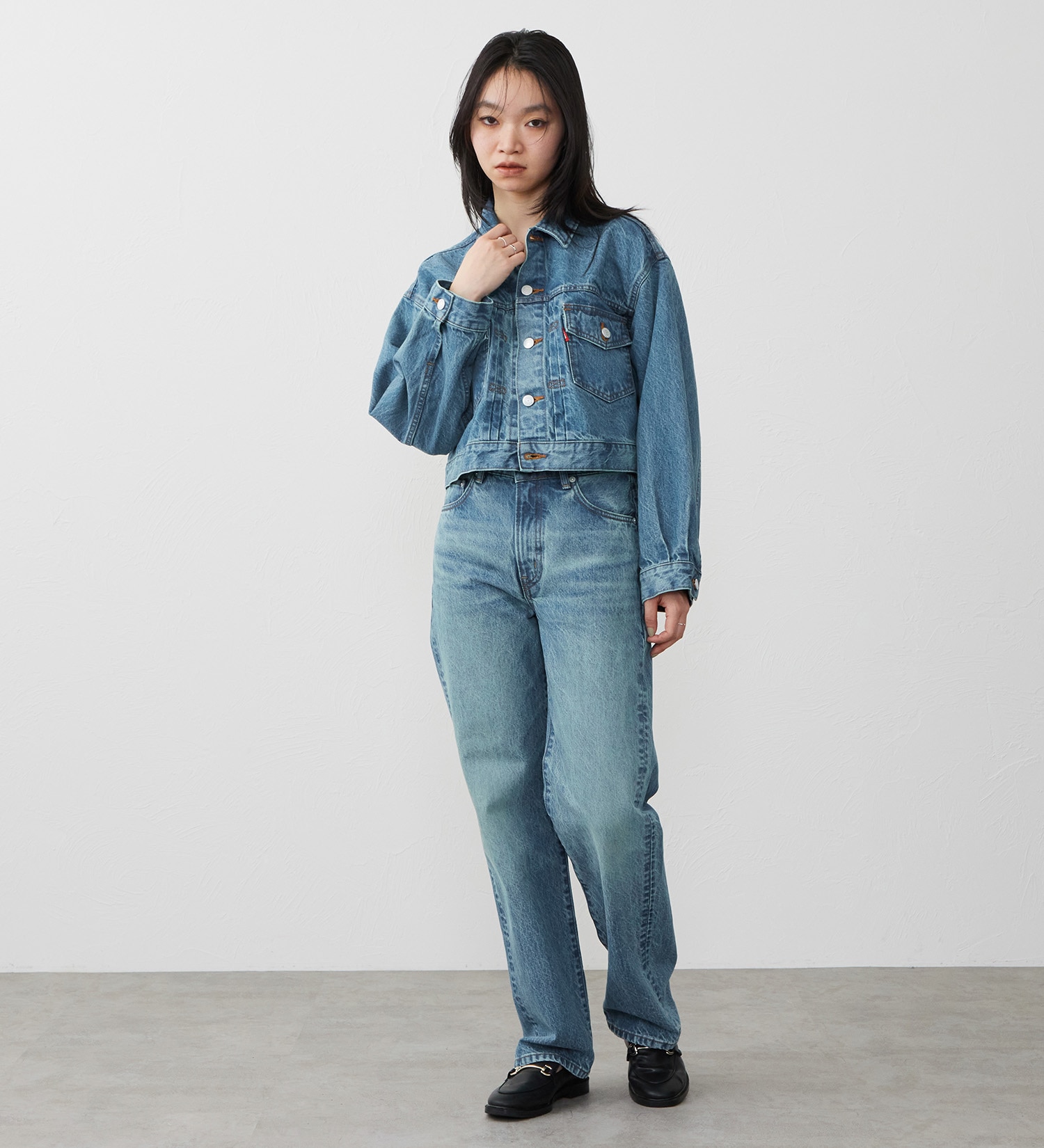 EDWIN(エドウイン)の【試着対象】503 ショートデニムジャケット Gジャン|ジャケット/アウター/デニムジャケット/レディース|淡色ブルー