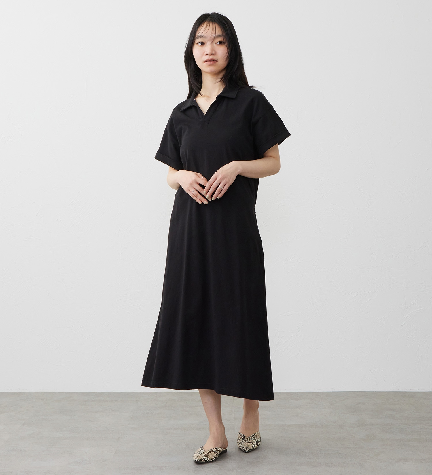 EDWIN(エドウイン)のEDWIN LADIES インディゴ ワンピース 半袖|ワンピース/ワンピース/レディース|ブラック