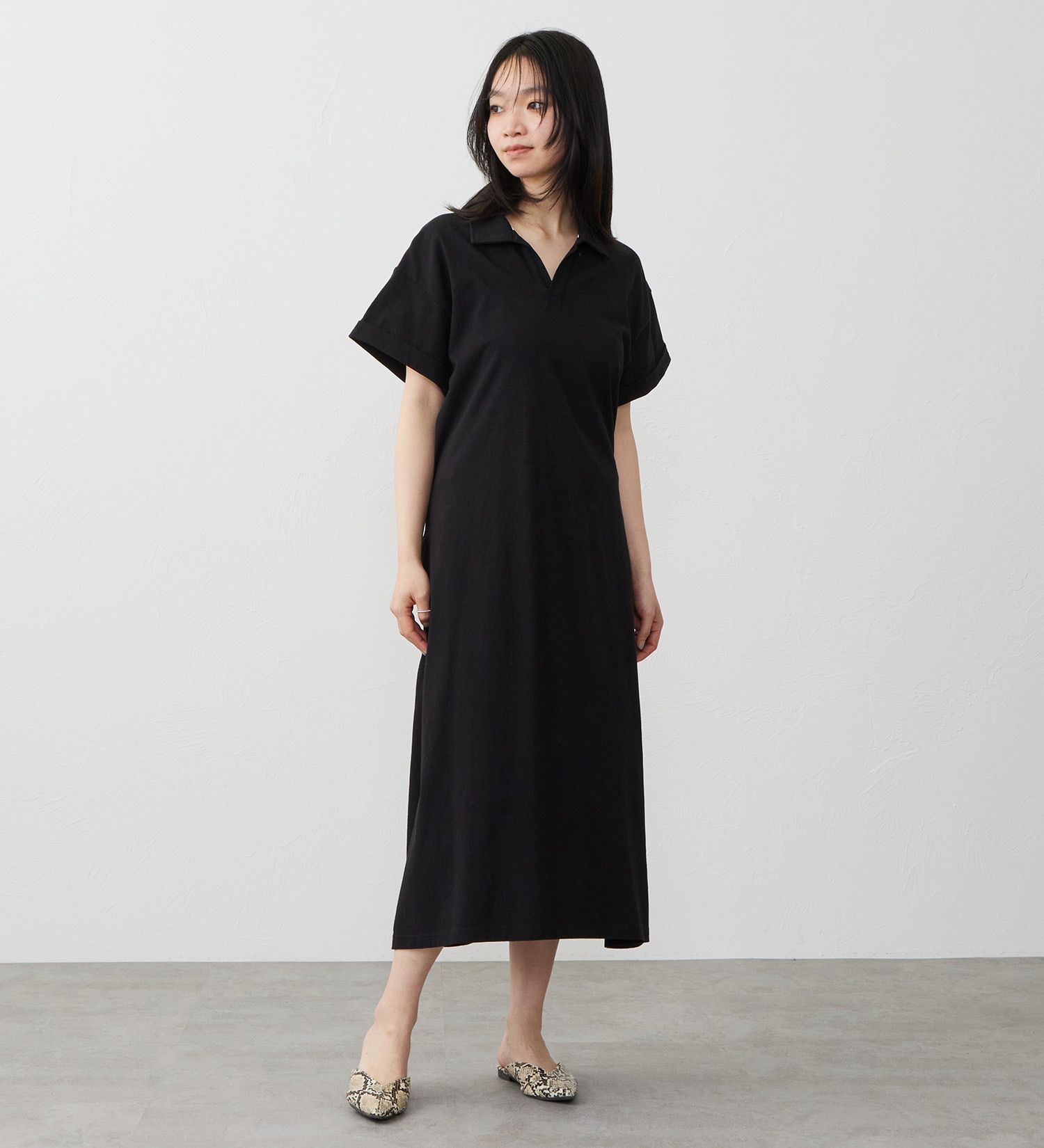 EDWIN(エドウイン)のEDWIN LADIES インディゴ ワンピース 半袖|ワンピース/ワンピース/レディース|ブラック