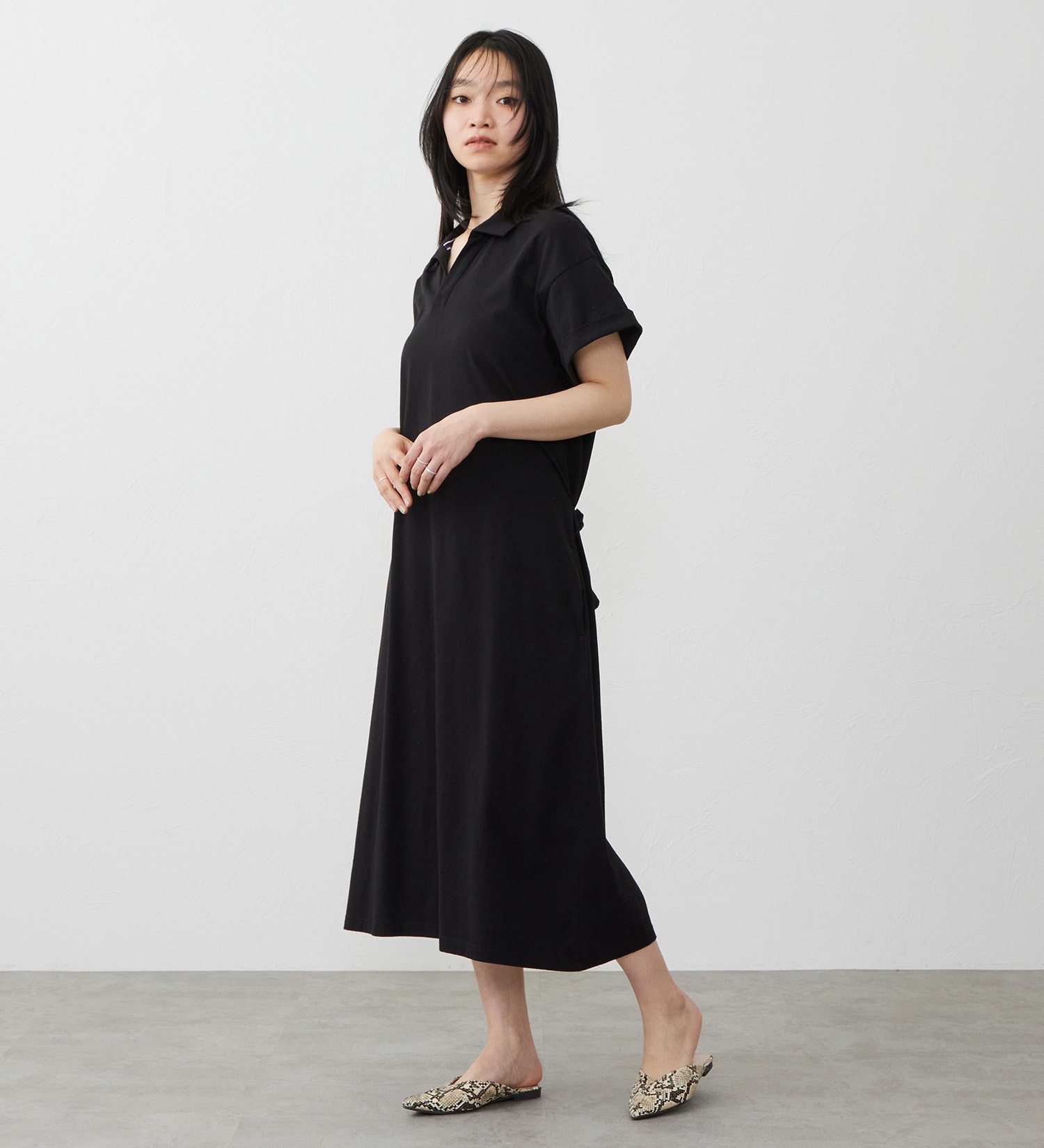 EDWIN(エドウイン)のEDWIN LADIES インディゴ ワンピース 半袖|ワンピース/ワンピース/レディース|ブラック