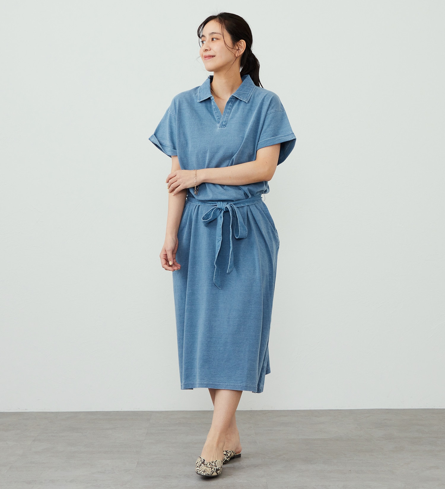 EDWIN(エドウイン)のEDWIN LADIES インディゴ ワンピース 半袖|ワンピース/ワンピース/レディース|淡色ブルー