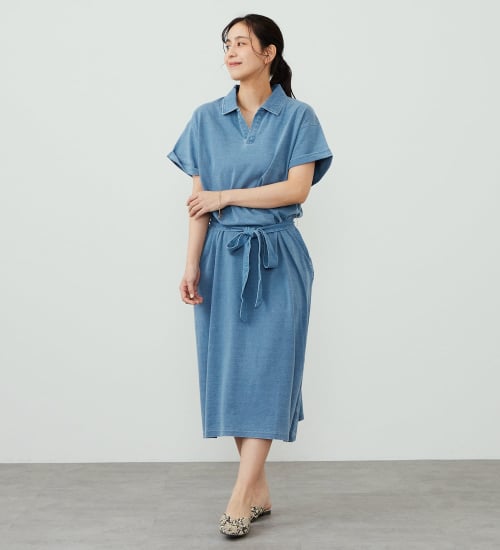 EDWIN(エドウイン)のEDWIN LADIES インディゴ ワンピース 半袖|ワンピース/ワンピース/レディース|淡色ブルー