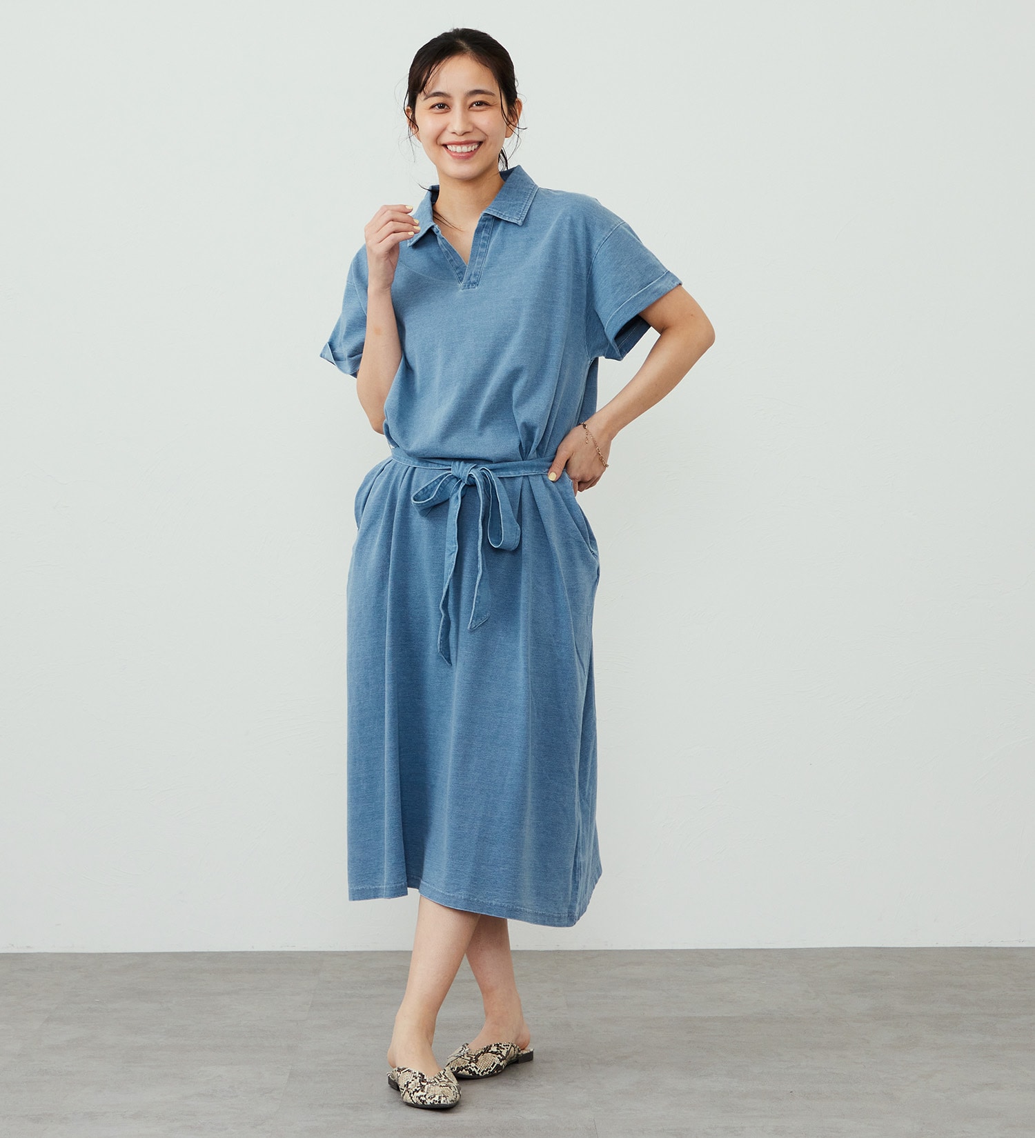 EDWIN(エドウイン)のEDWIN LADIES インディゴ ワンピース 半袖|ワンピース/ワンピース/レディース|淡色ブルー