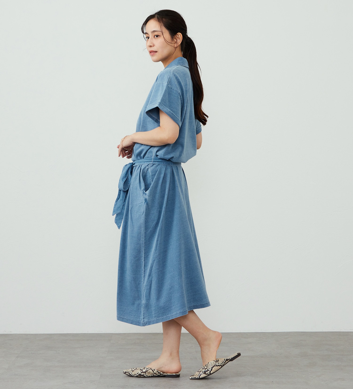 EDWIN(エドウイン)のEDWIN LADIES インディゴ ワンピース 半袖|ワンピース/ワンピース/レディース|淡色ブルー