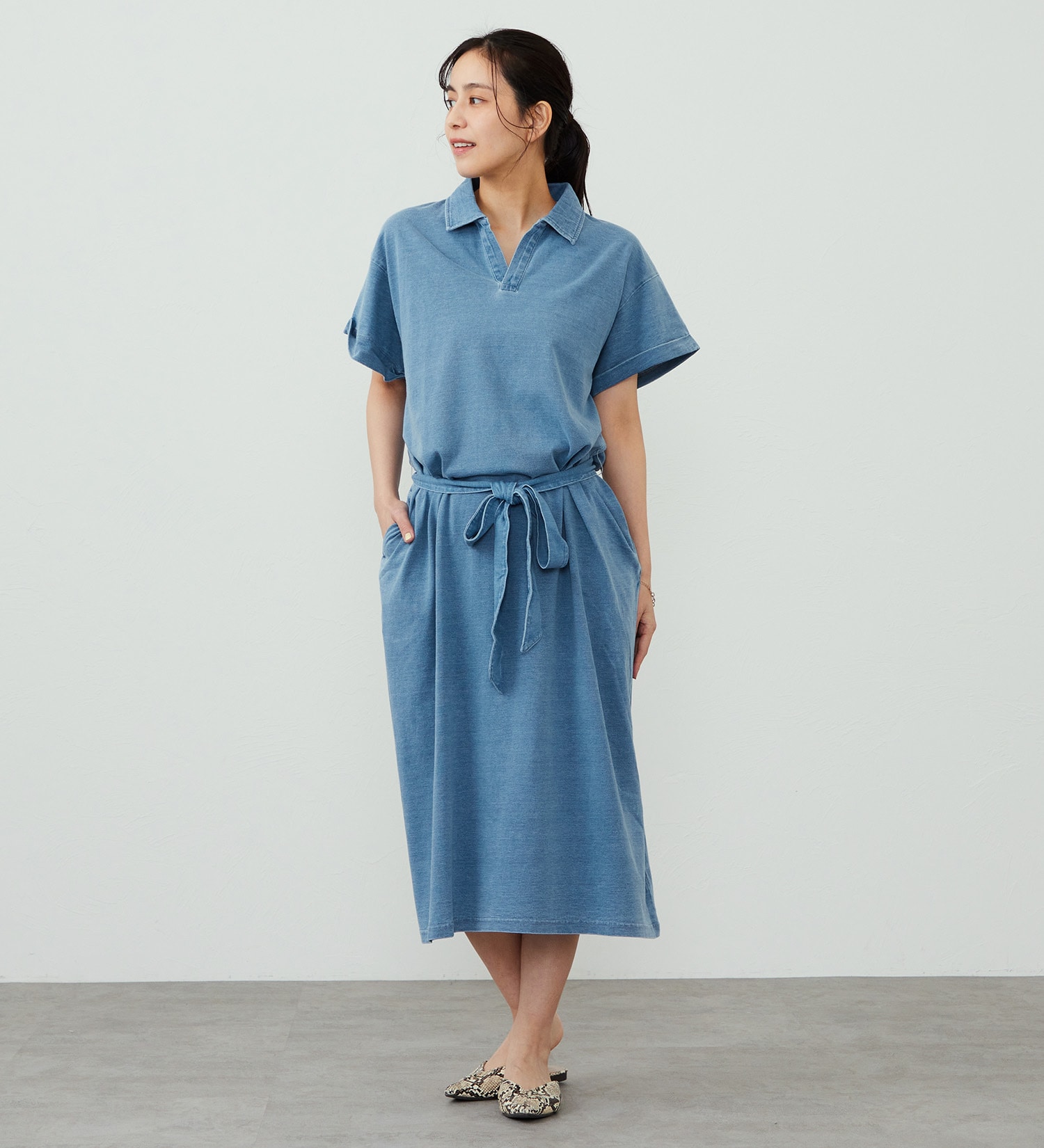 EDWIN(エドウイン)のEDWIN LADIES インディゴ ワンピース 半袖|ワンピース/ワンピース/レディース|淡色ブルー