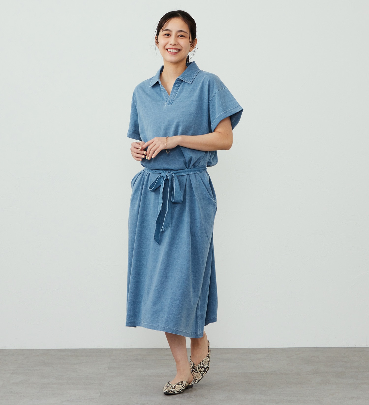 EDWIN(エドウイン)のEDWIN LADIES インディゴ ワンピース 半袖|ワンピース/ワンピース/レディース|淡色ブルー