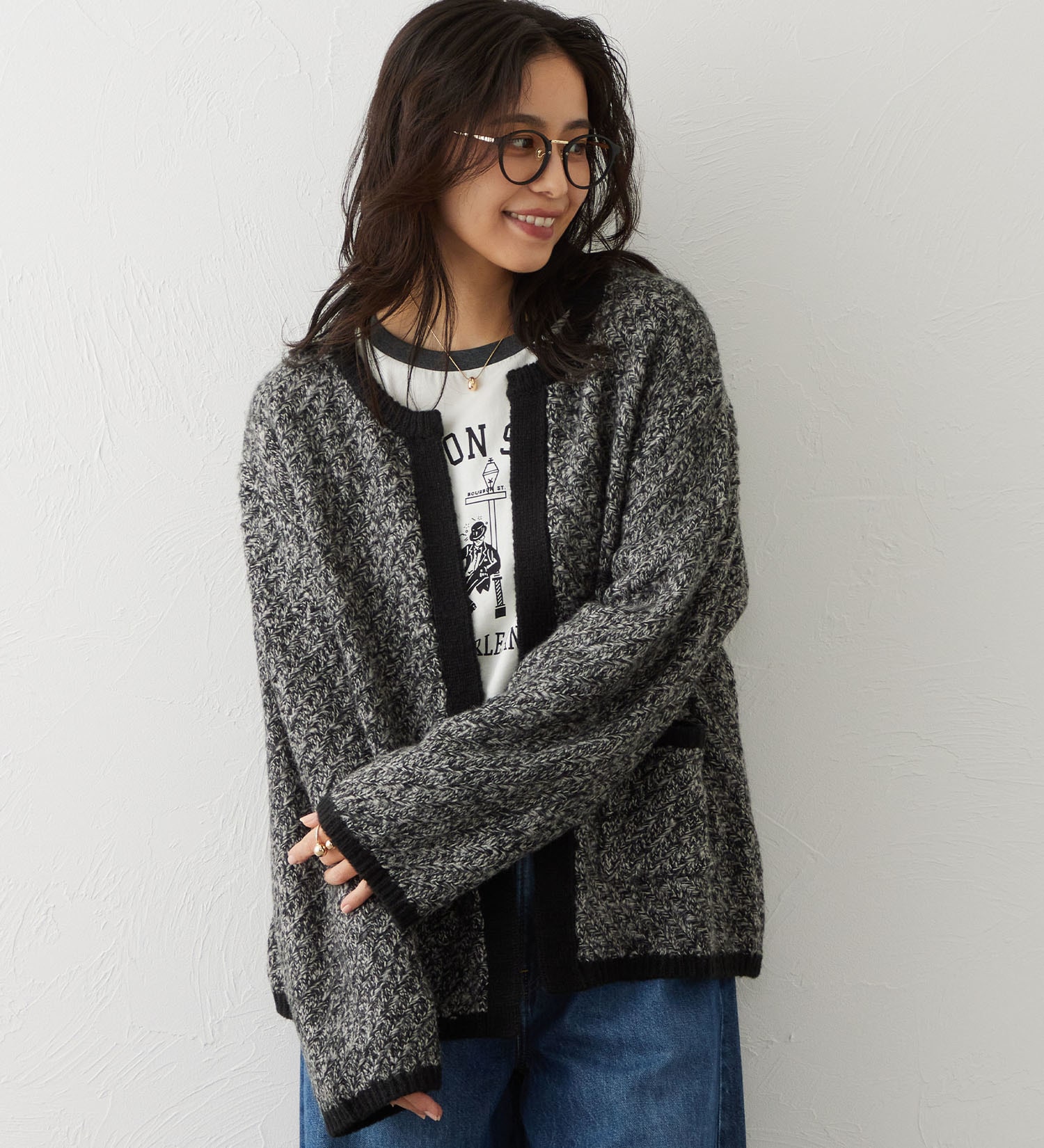 EDWIN(エドウイン)のEDWIN LADIES トッパーカーディガン|//レディース|ダークグレー