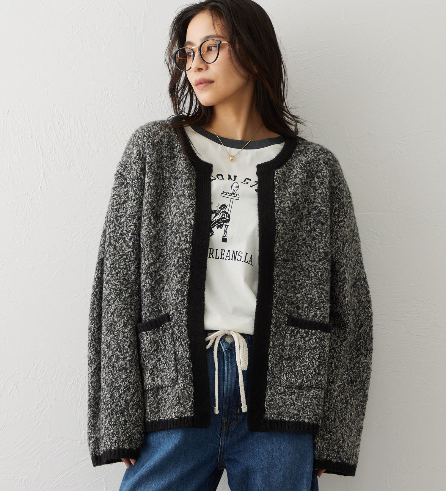 EDWIN(エドウイン)のEDWIN LADIES トッパーカーディガン|//レディース|ダークグレー