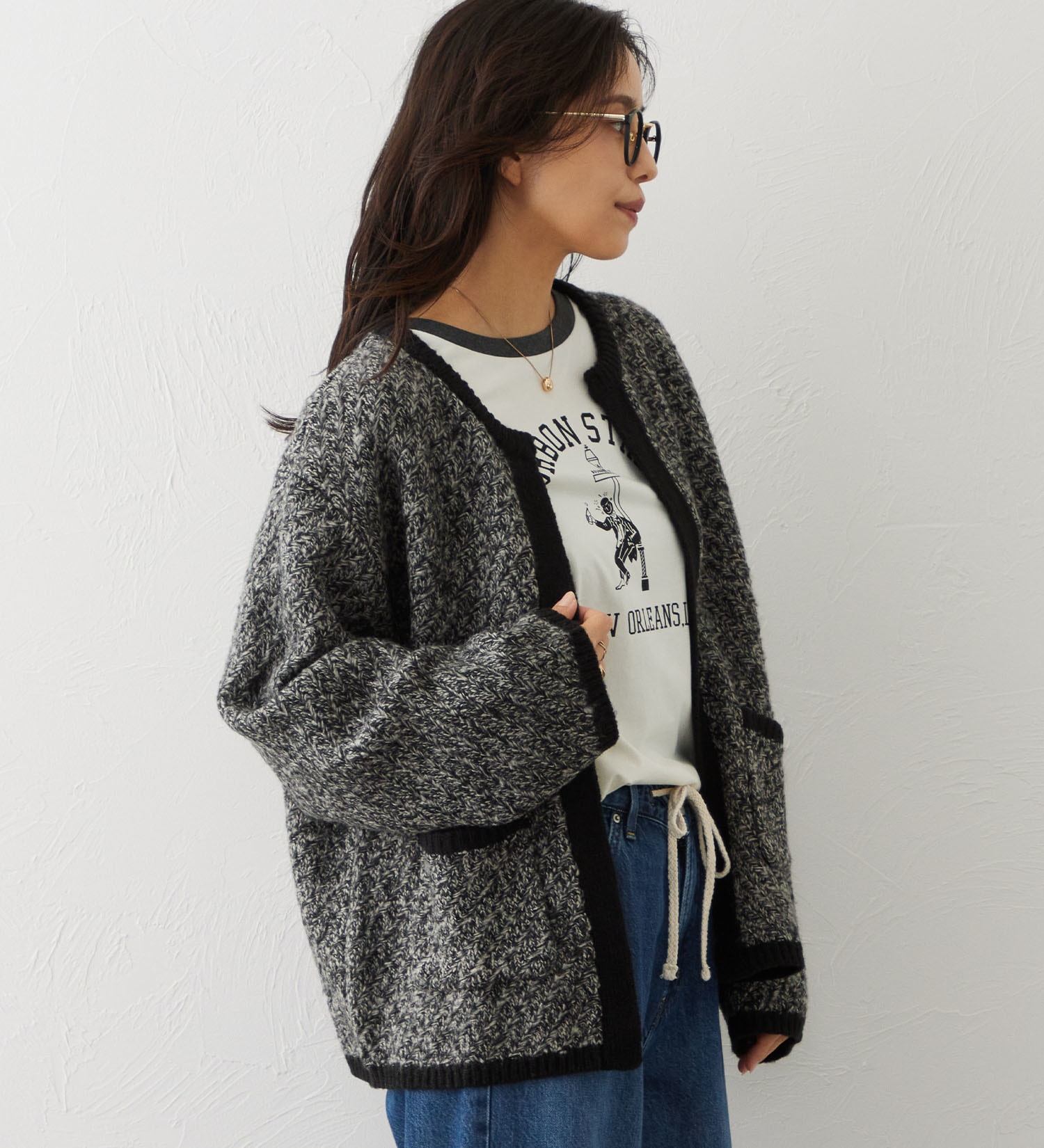 EDWIN(エドウイン)のEDWIN LADIES トッパーカーディガン|//レディース|ダークグレー