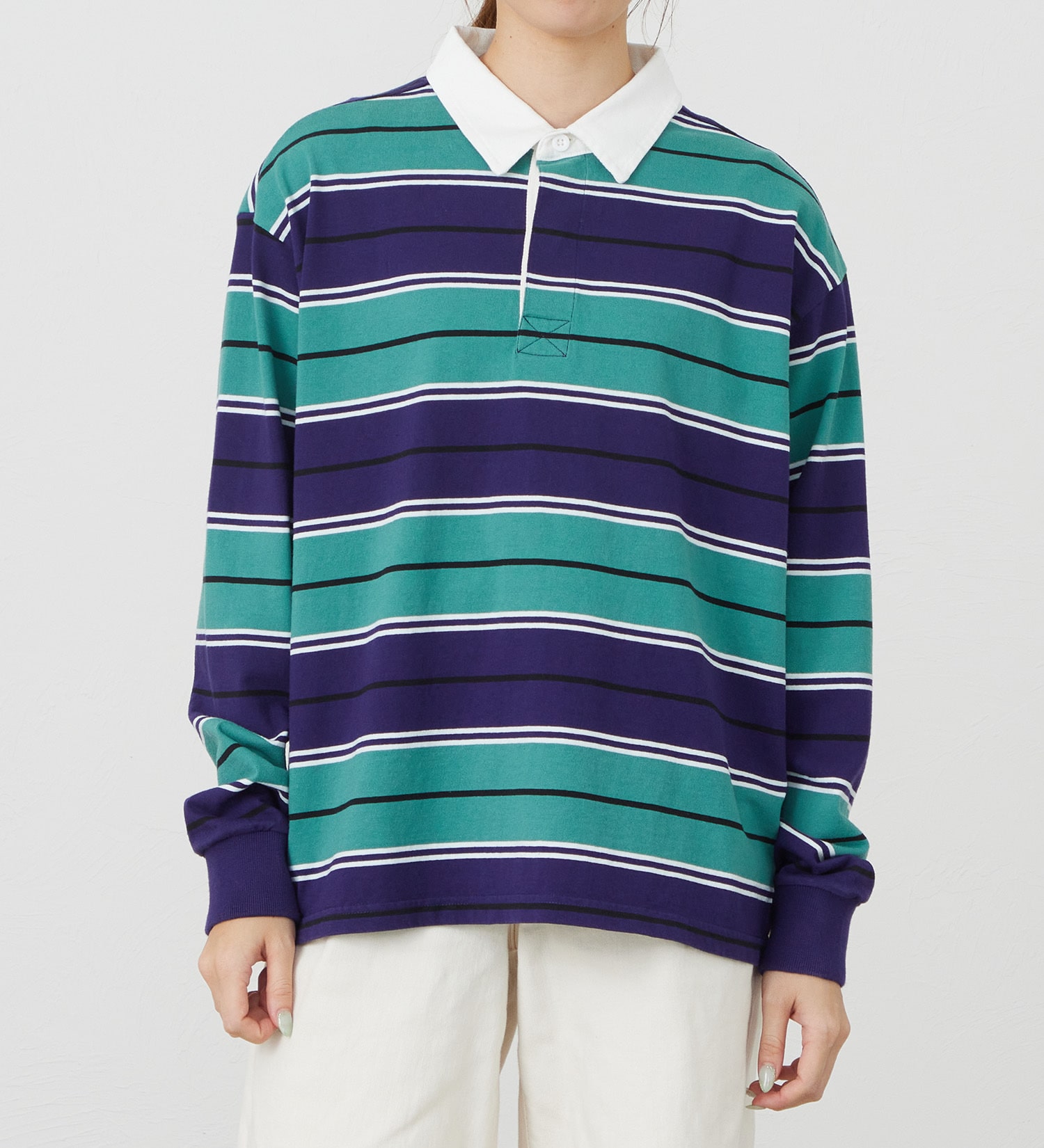 EDWIN(エドウイン)のEDWIN LADIES ボーダーラガーシャツ【長袖Tシャツ】|トップス/Tシャツ/カットソー/レディース|ネイビー