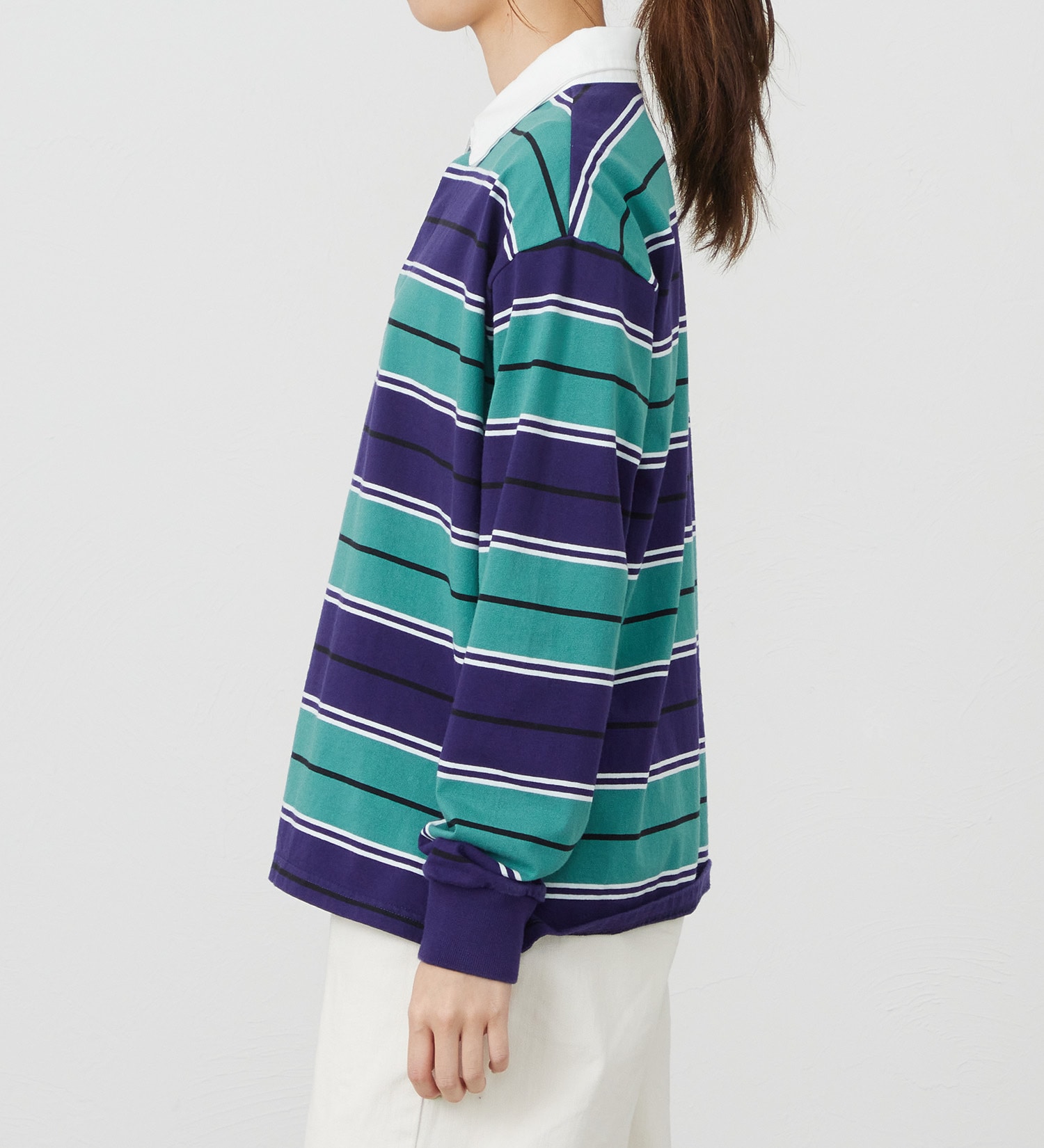 EDWIN(エドウイン)のEDWIN LADIES ボーダーラガーシャツ【長袖Tシャツ】|トップス/Tシャツ/カットソー/レディース|ネイビー