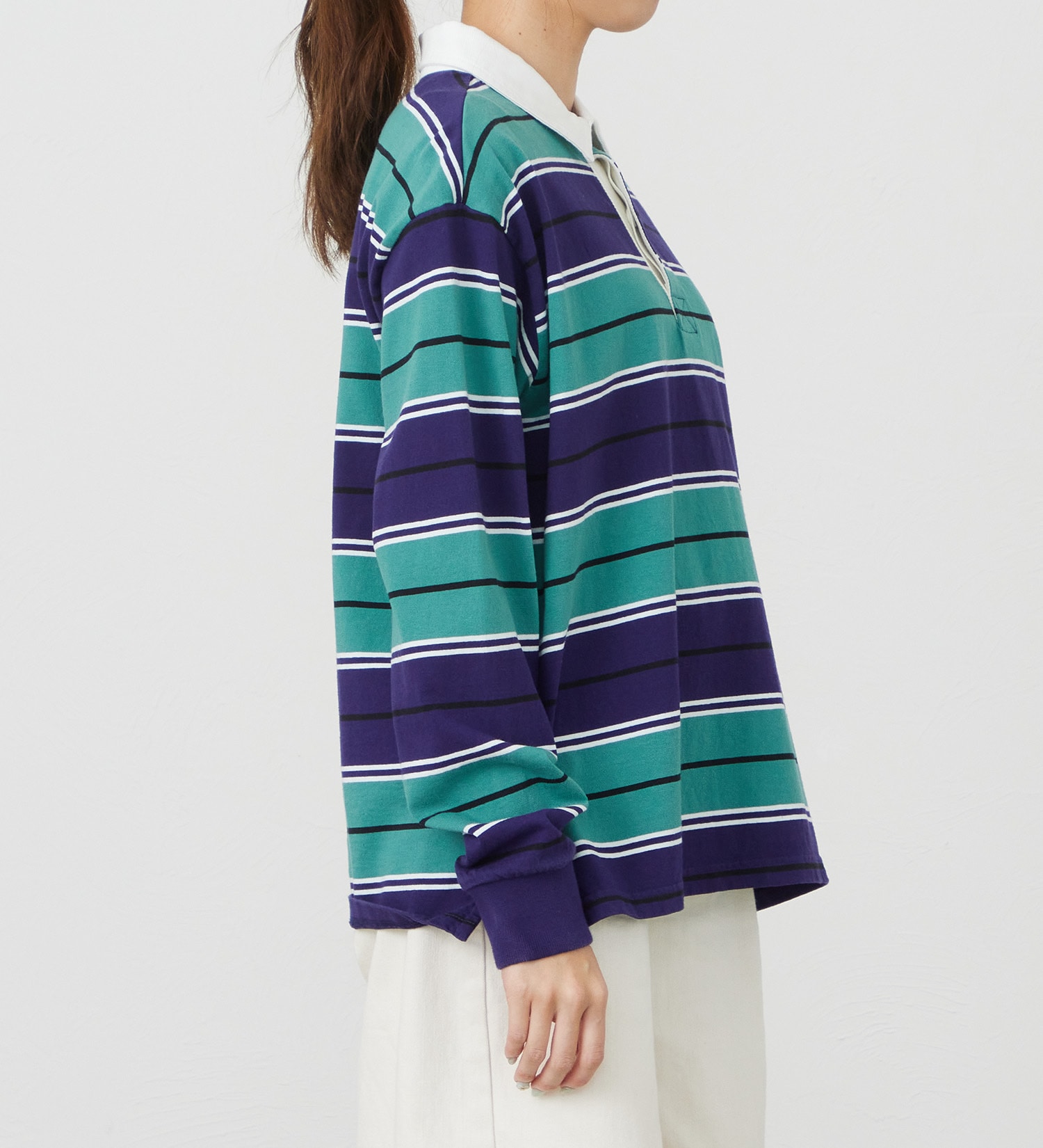 EDWIN(エドウイン)のEDWIN LADIES ボーダーラガーシャツ【長袖Tシャツ】|トップス/Tシャツ/カットソー/レディース|ネイビー
