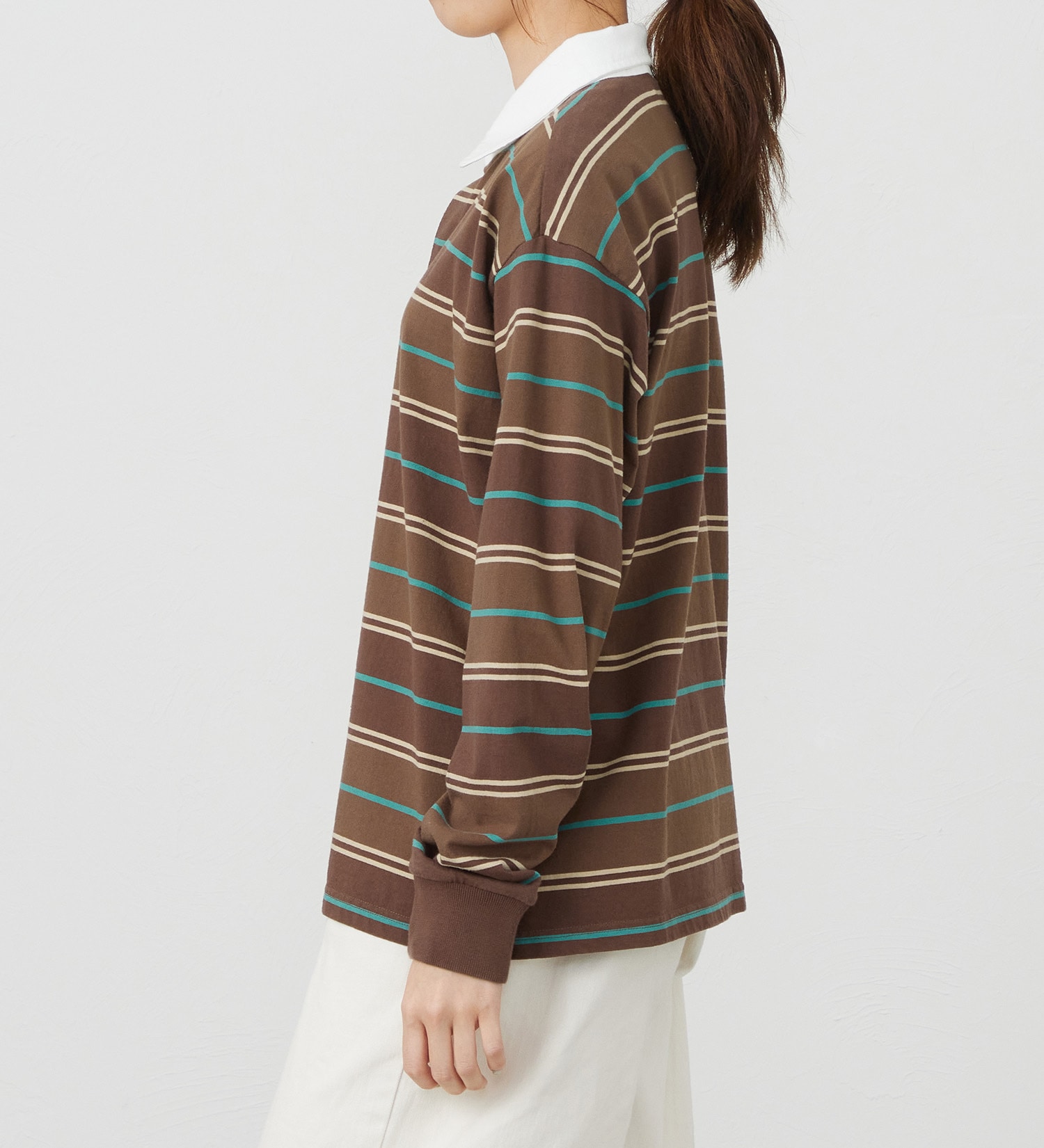 EDWIN(エドウイン)のEDWIN LADIES ボーダーラガーシャツ【長袖Tシャツ】|トップス/Tシャツ/カットソー/レディース|ブラウン