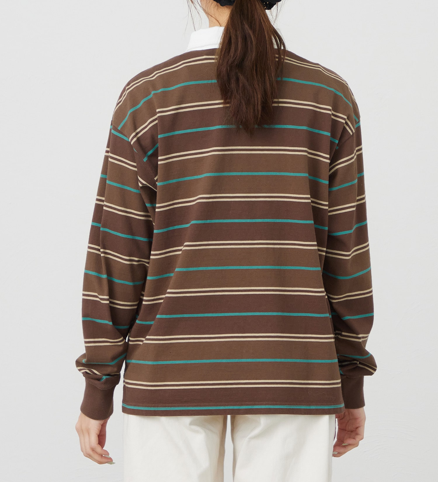 EDWIN(エドウイン)のEDWIN LADIES ボーダーラガーシャツ【長袖Tシャツ】|トップス/Tシャツ/カットソー/レディース|ブラウン