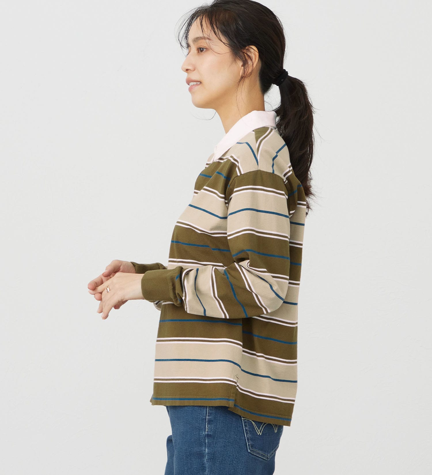 EDWIN(エドウイン)のEDWIN LADIES ボーダーラガーシャツ【長袖Tシャツ】|トップス/Tシャツ/カットソー/レディース|ベージュ系その他