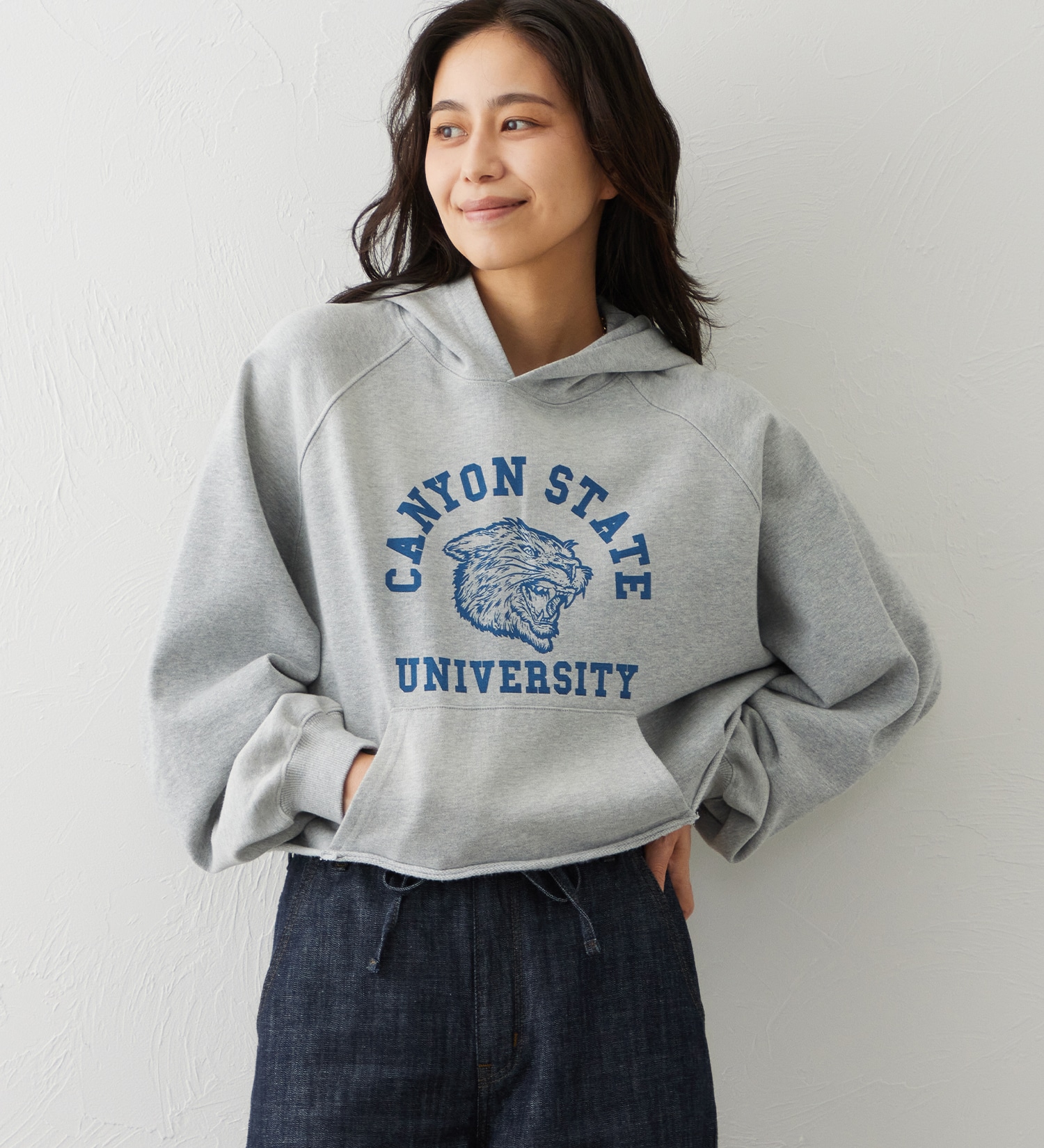 EDWIN(エドウイン)のEDWIN LADIES クロップドパーカー|トップス/パーカー/レディース|グレー