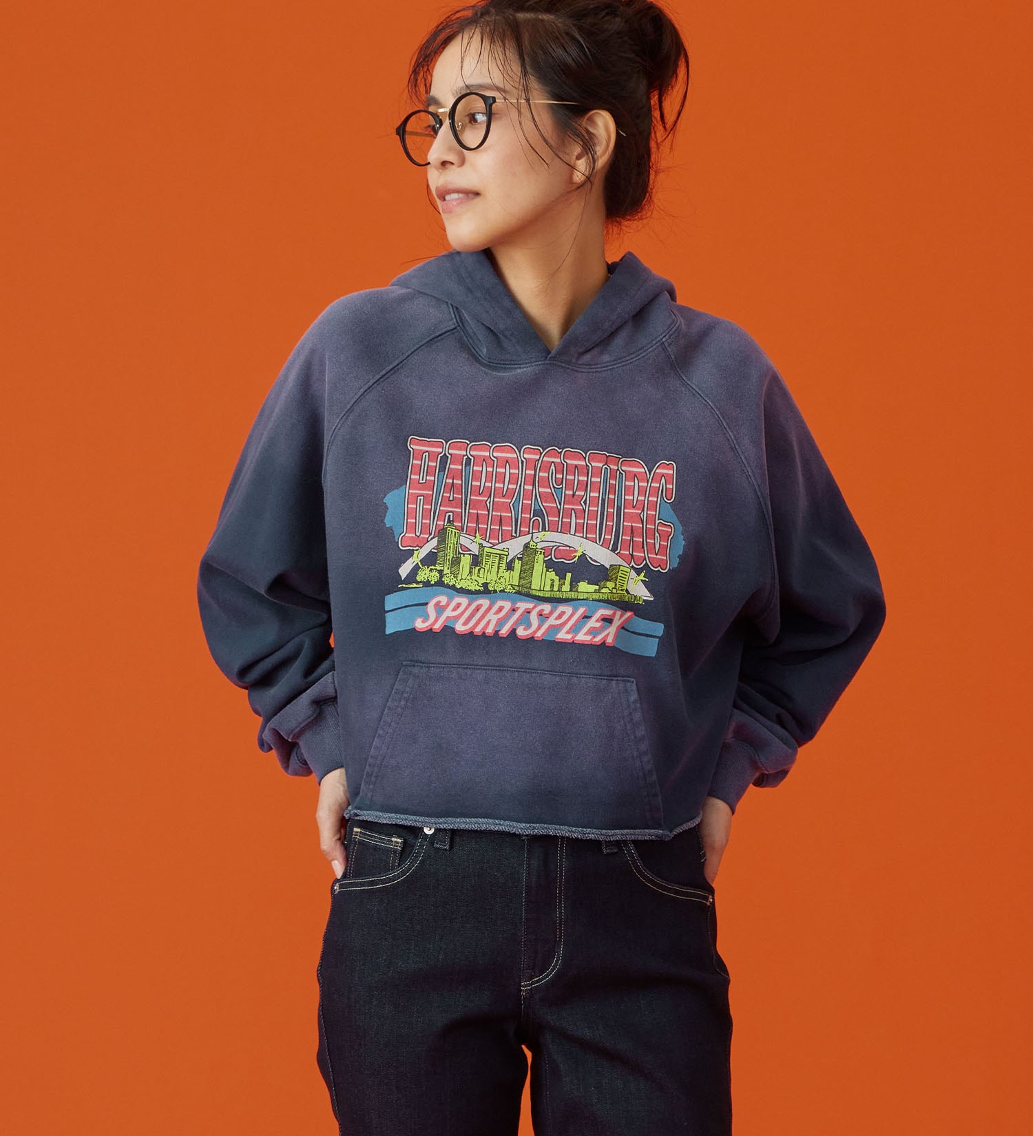 EDWIN(エドウイン)のEDWIN LADIES クロップドパーカー|トップス/パーカー/レディース|ネイビー