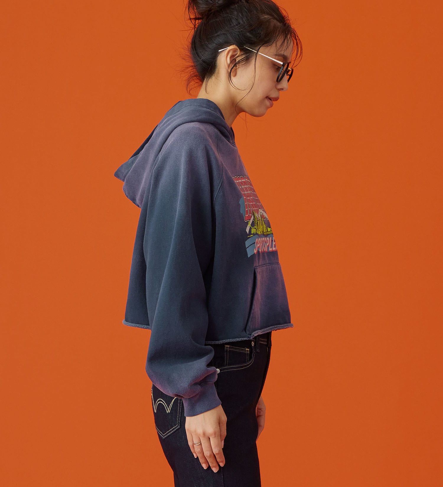 EDWIN(エドウイン)のEDWIN LADIES クロップドパーカー|トップス/パーカー/レディース|ネイビー