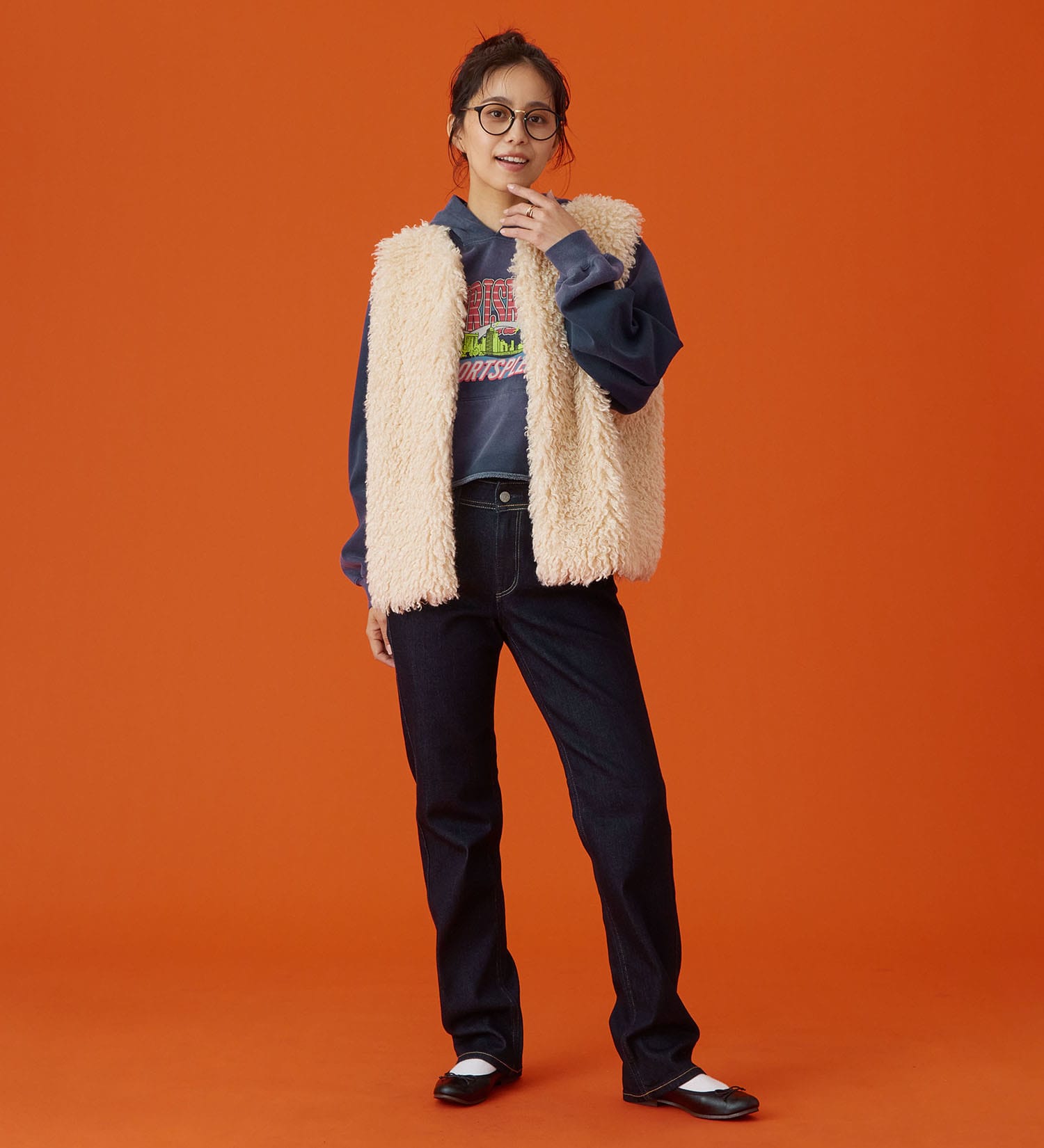 EDWIN(エドウイン)のEDWIN LADIES クロップドパーカー|トップス/パーカー/レディース|ネイビー