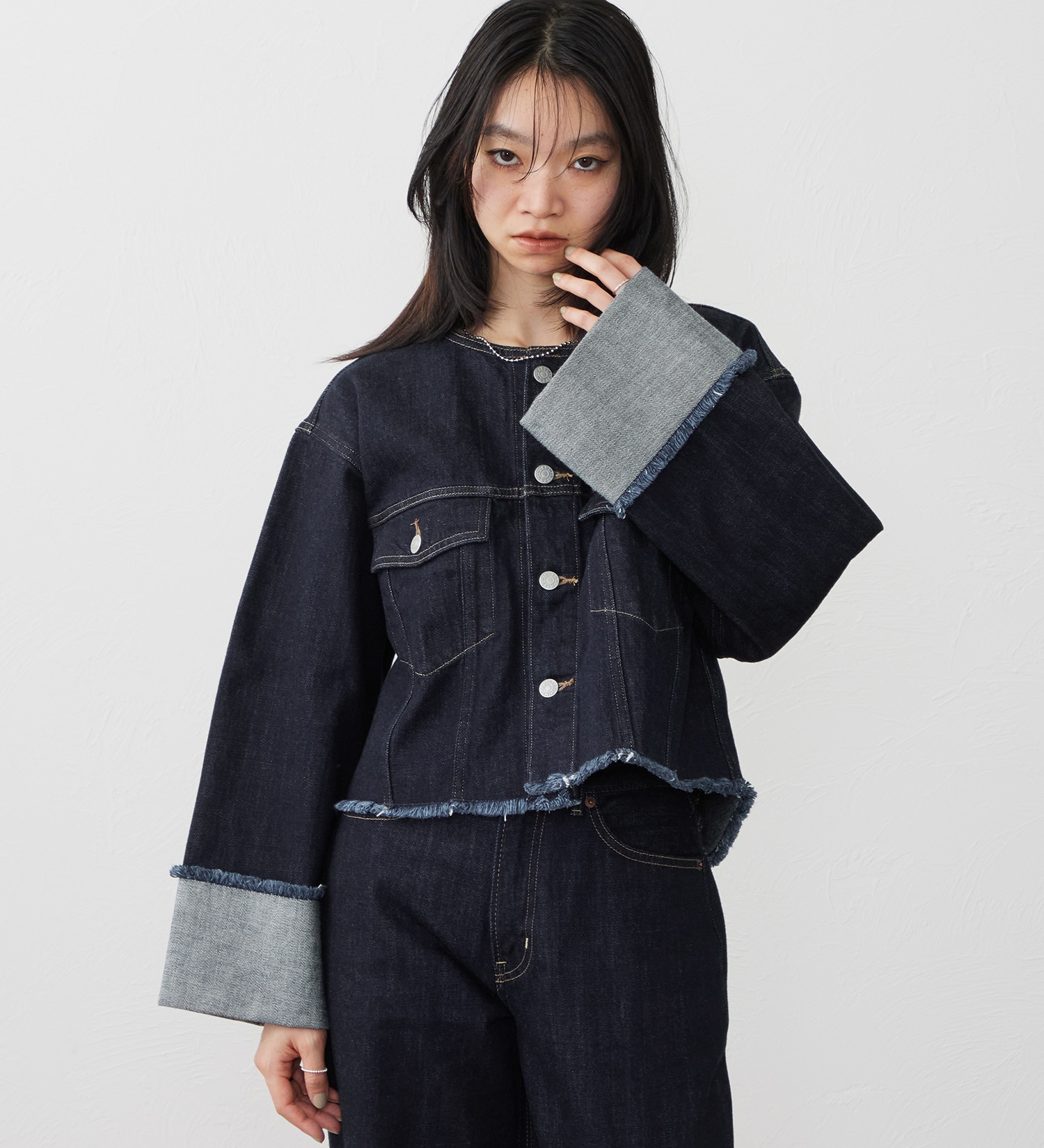 EDWIN(エドウイン)の【試着対象】ロールアップ デニムジャケット Gジャン|ジャケット/アウター/デニムジャケット/レディース|インディゴブルー