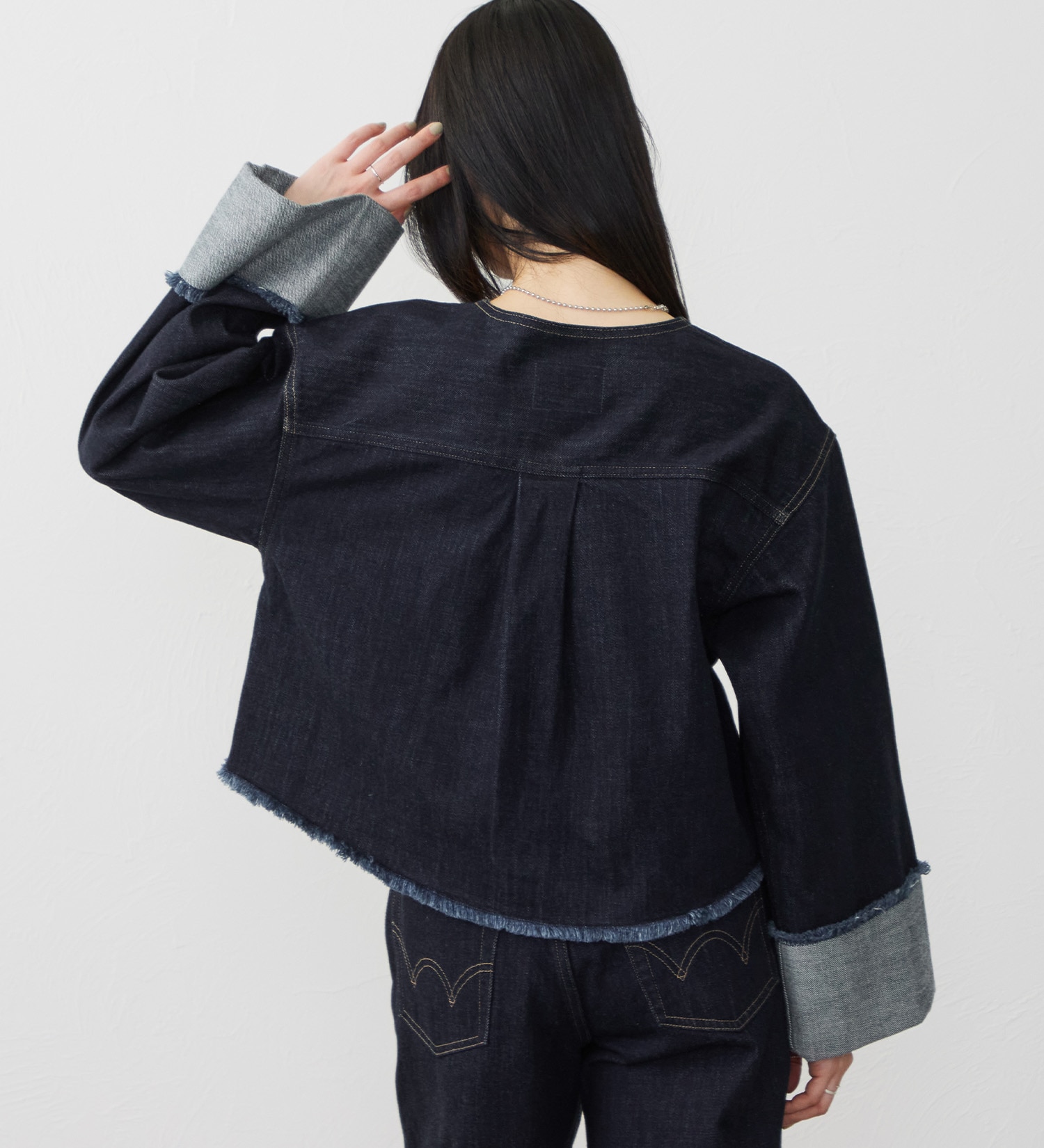 EDWIN(エドウイン)の【試着対象】ロールアップ デニムジャケット Gジャン|ジャケット/アウター/デニムジャケット/レディース|インディゴブルー