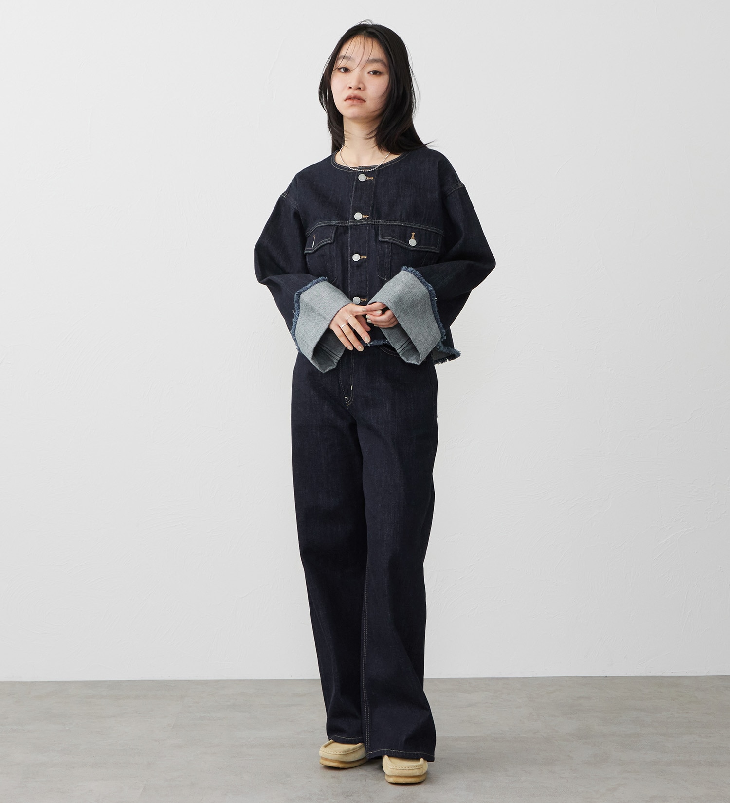 EDWIN(エドウイン)の【試着対象】ロールアップ デニムジャケット Gジャン|ジャケット/アウター/デニムジャケット/レディース|インディゴブルー