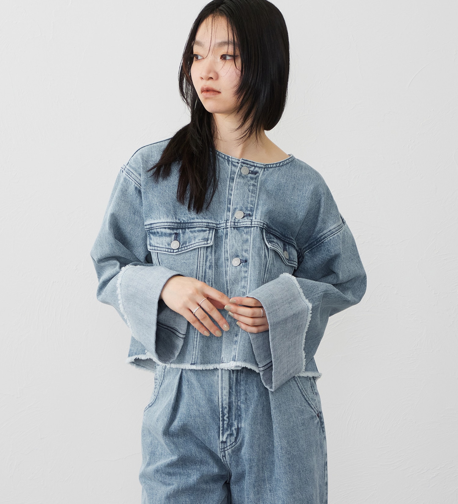 EDWIN(エドウイン)の【試着対象】ロールアップ デニムジャケット Gジャン|ジャケット/アウター/デニムジャケット/レディース|淡色ブルー