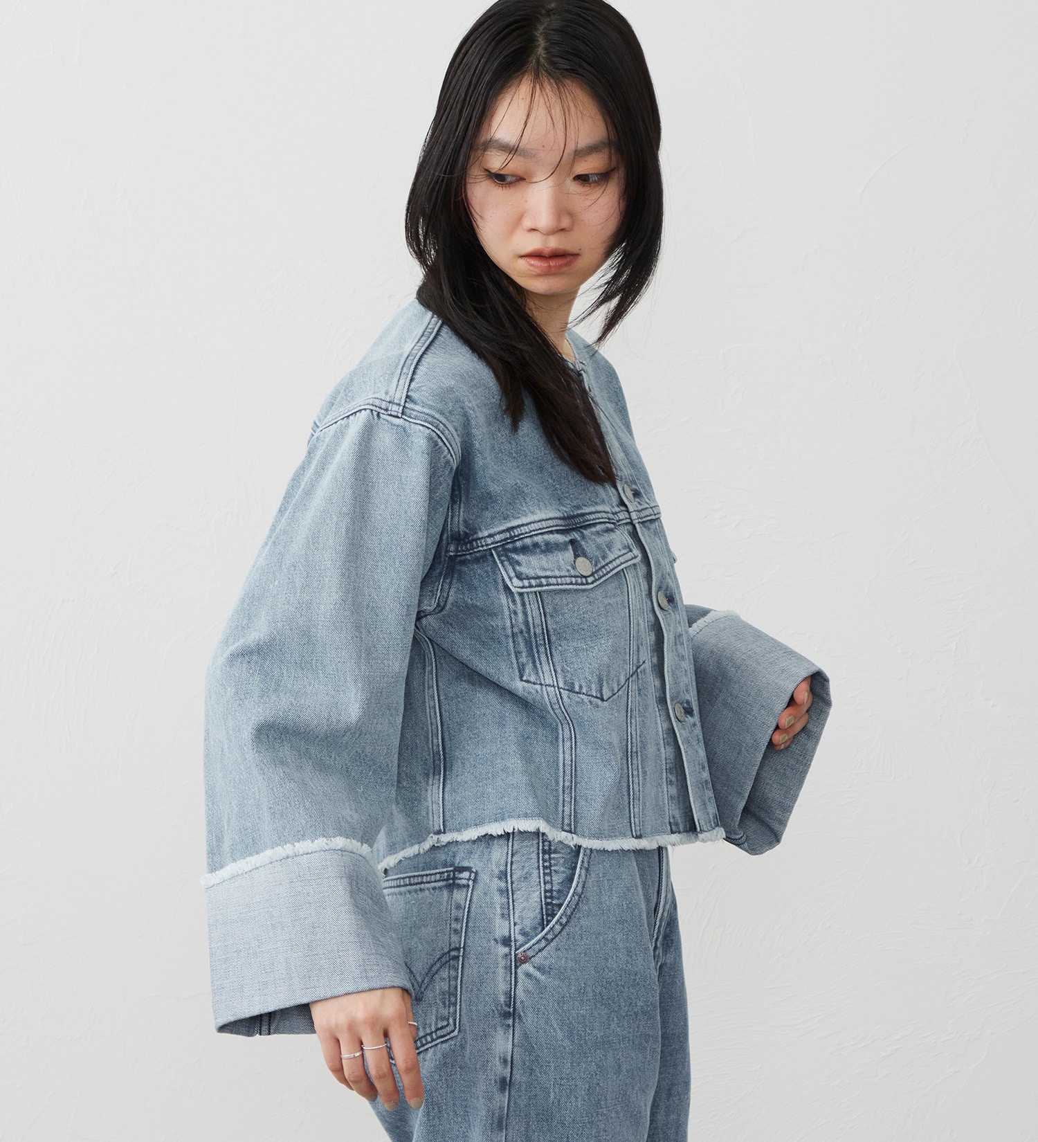 EDWIN(エドウイン)の【試着対象】ロールアップ デニムジャケット Gジャン|ジャケット/アウター/デニムジャケット/レディース|淡色ブルー